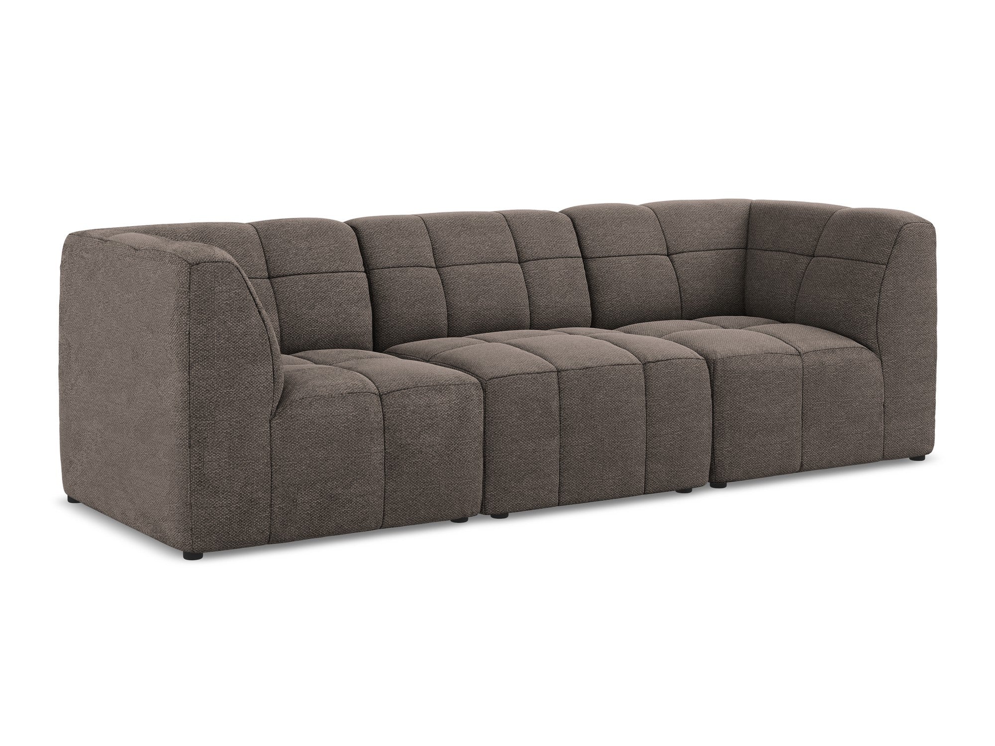 Modulares 3-Sitzer Sofa ALOHA schokoladenfarbener Boucle