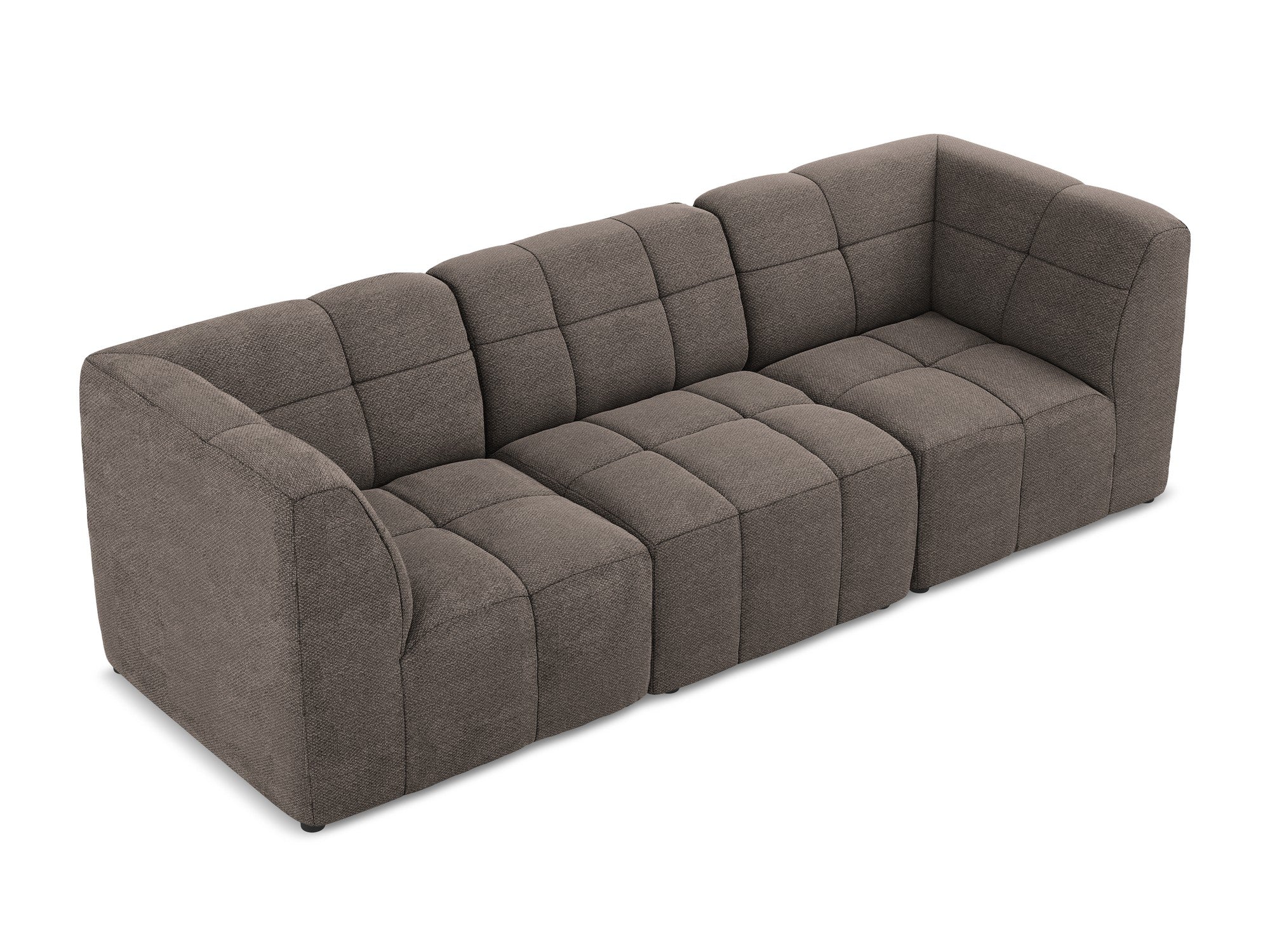 Modulares 3-Sitzer Sofa ALOHA schokoladenfarbener Boucle