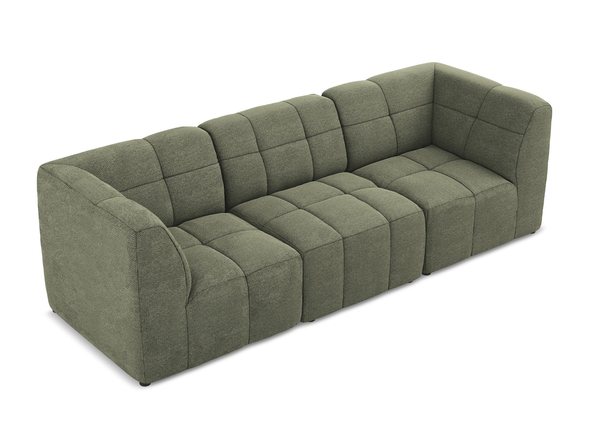 3-seater modular sofa ALOHA olive boucle