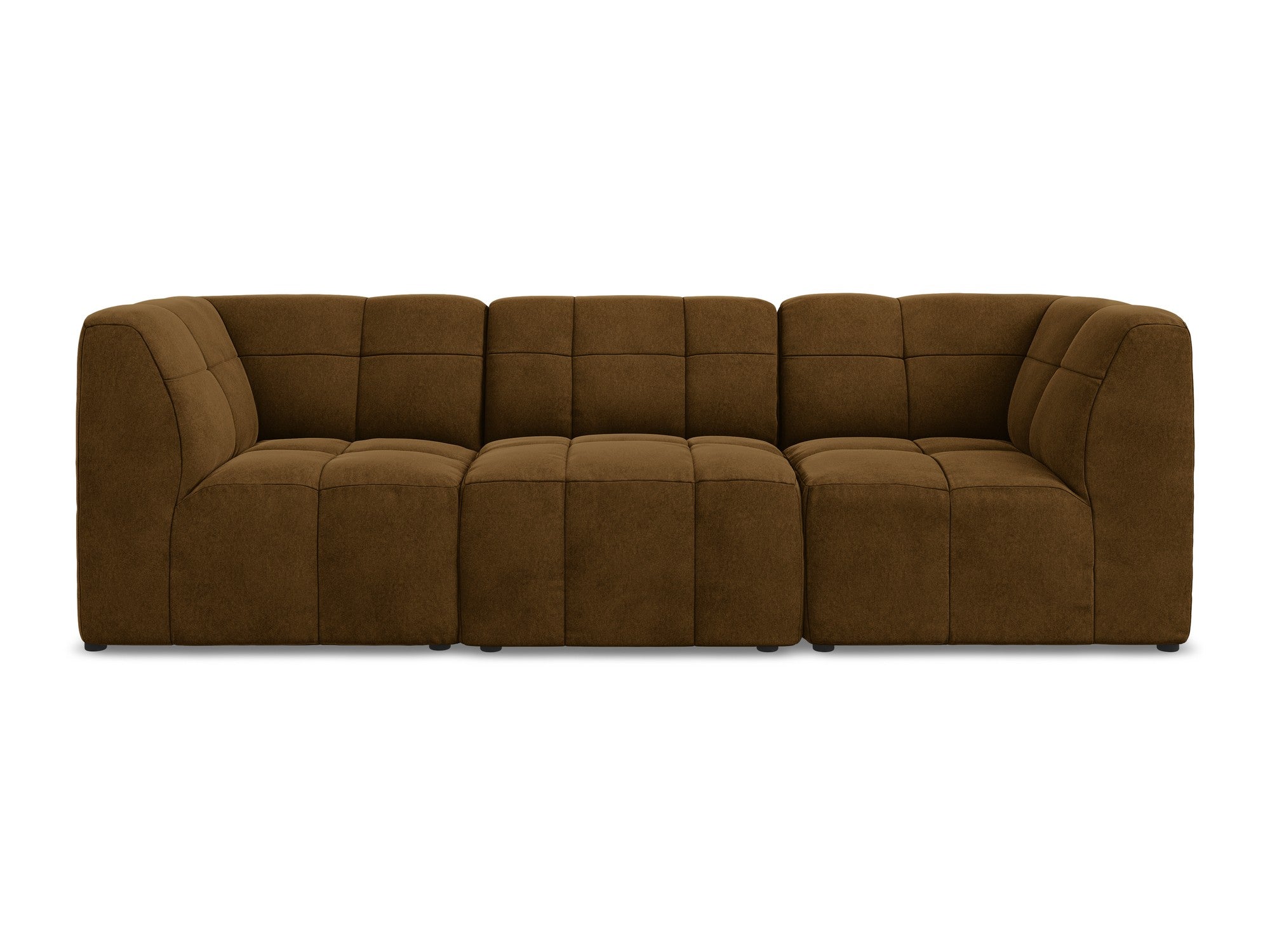 Modular Velvet Sofa for 3 People ALOHA Mustard