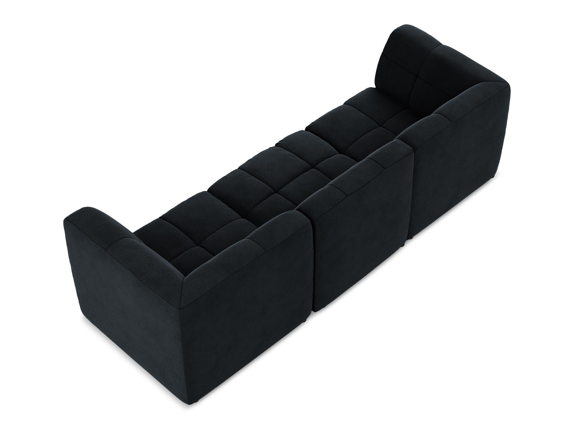 Modular Velvet Sofa for 3 People ALOHA in Royal Blue