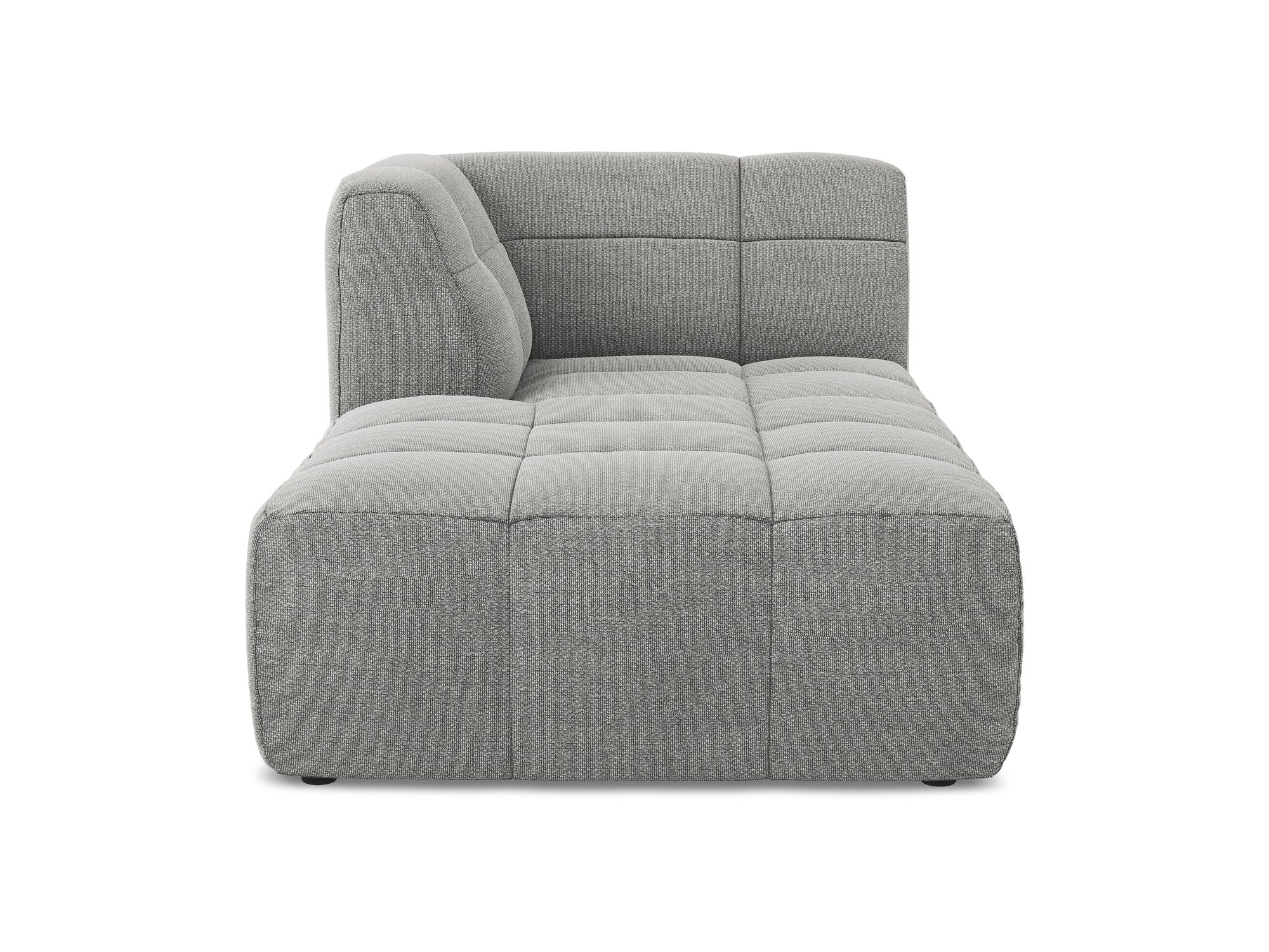 Left-facing ALOHA light gray boucle chaise longue