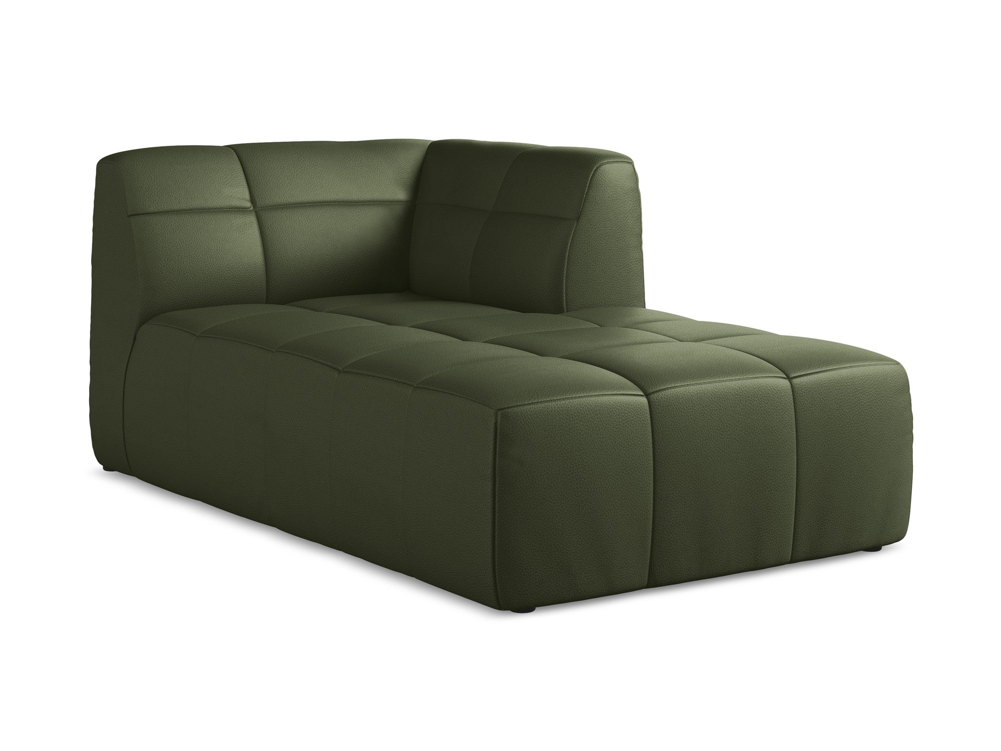 Right-facing chaise lounge ALOHA dark green faux leather