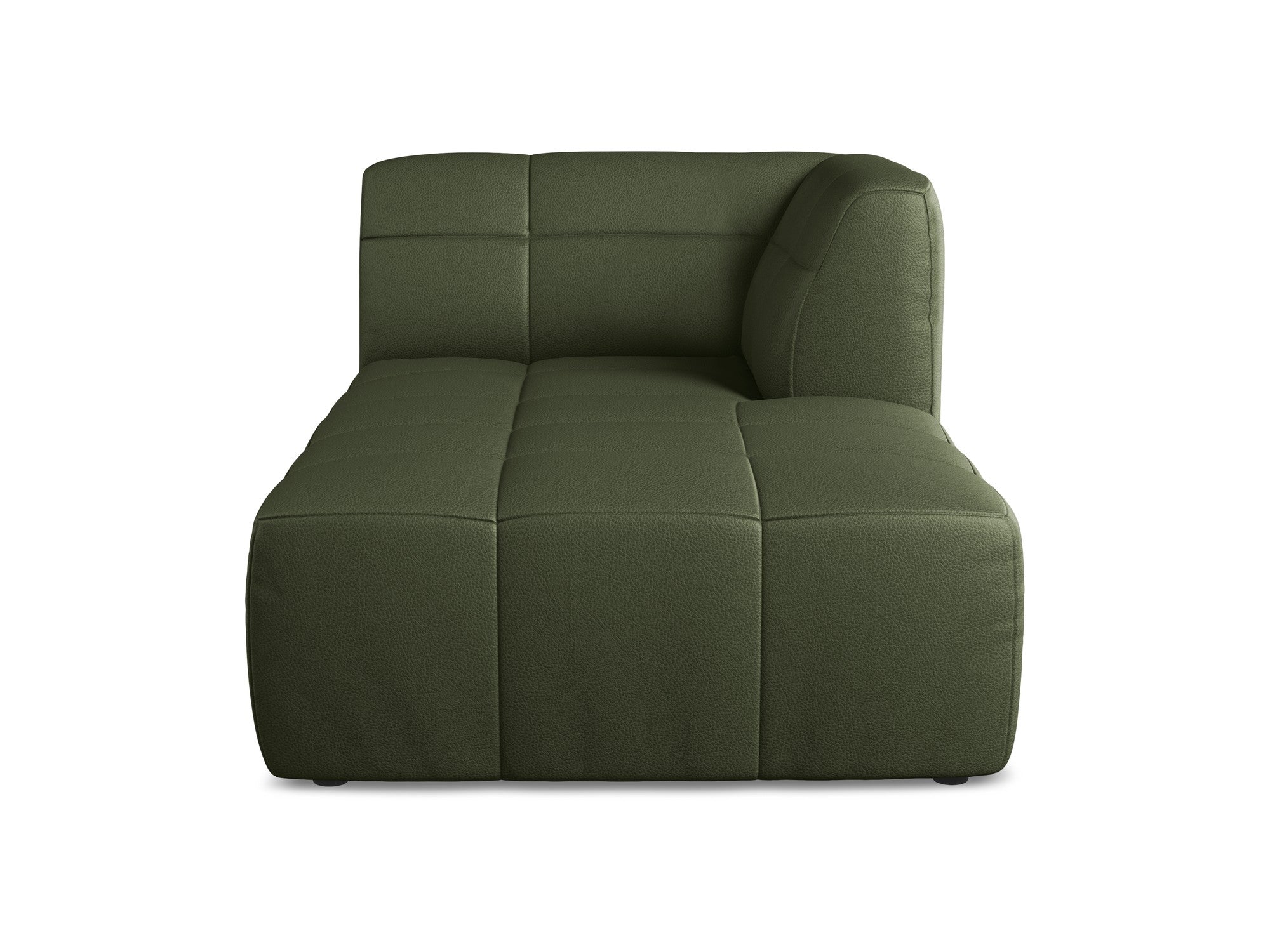 Right-facing chaise lounge ALOHA dark green faux leather