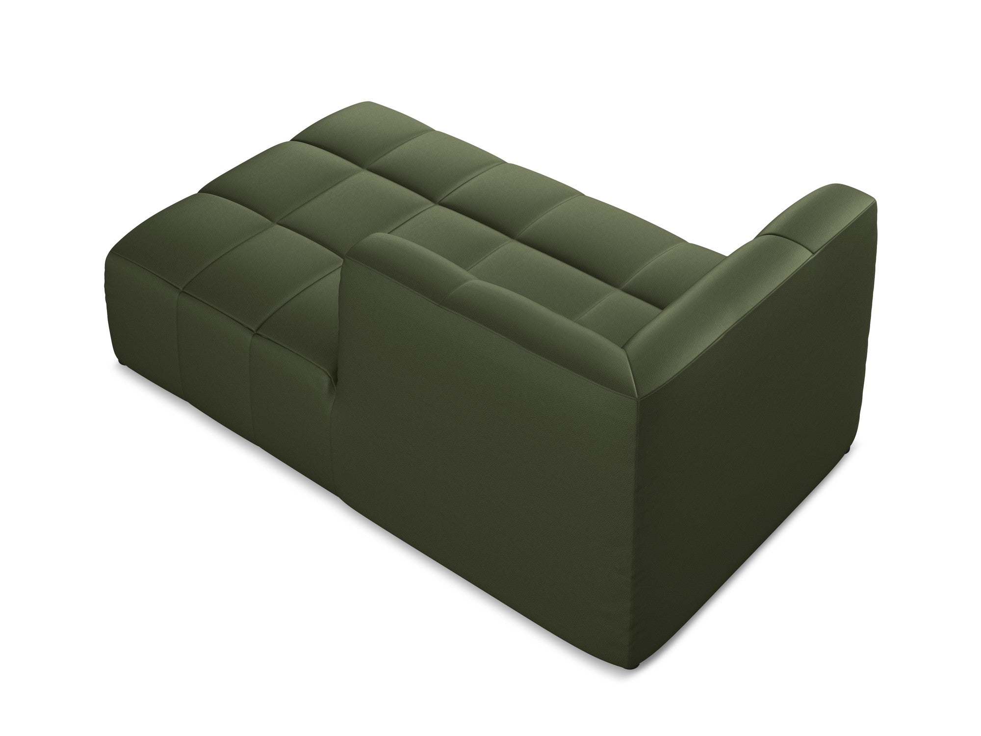 Right-facing chaise lounge ALOHA dark green faux leather
