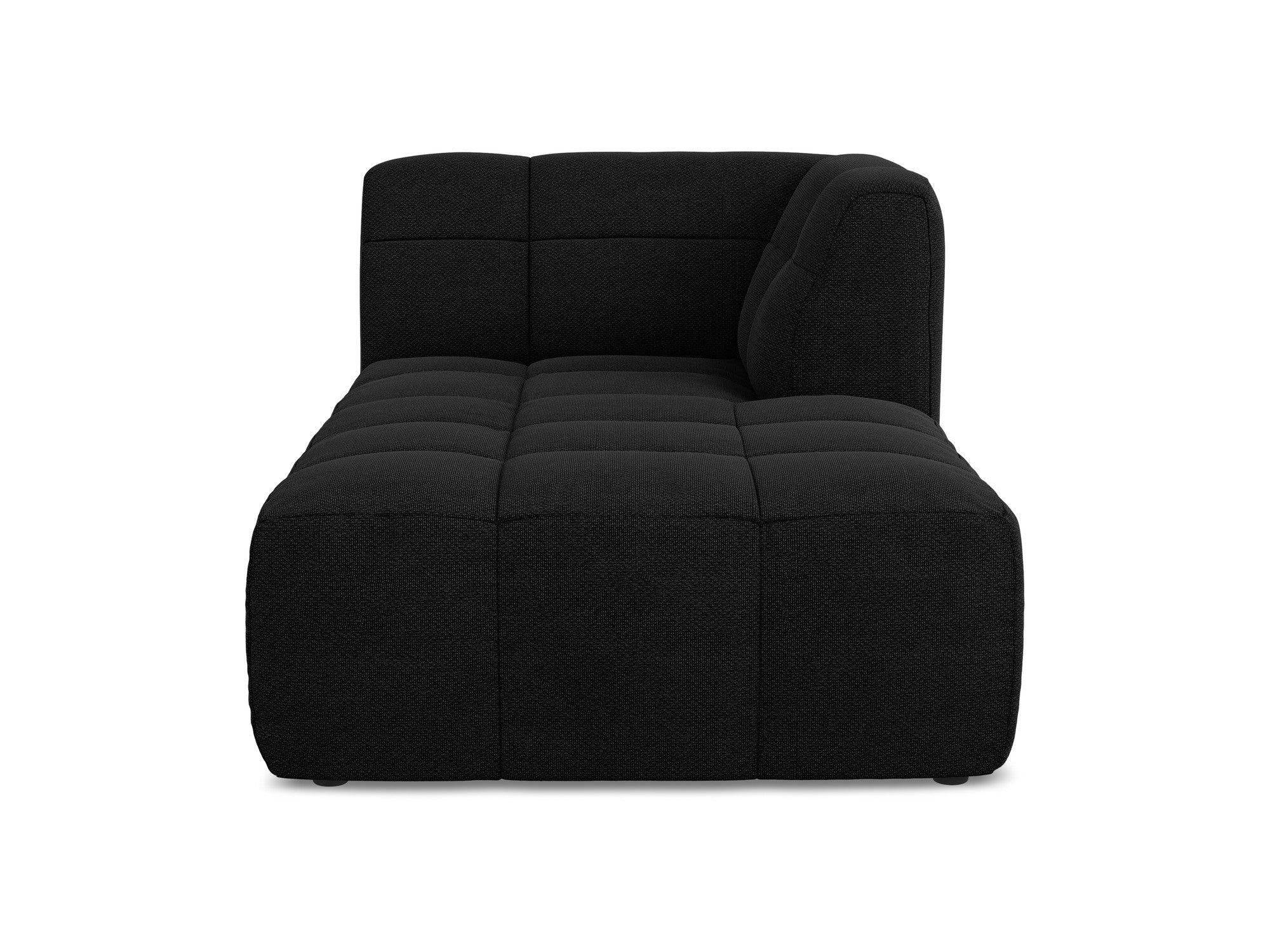 Right-facing ALOHA chaise lounge in black boucle