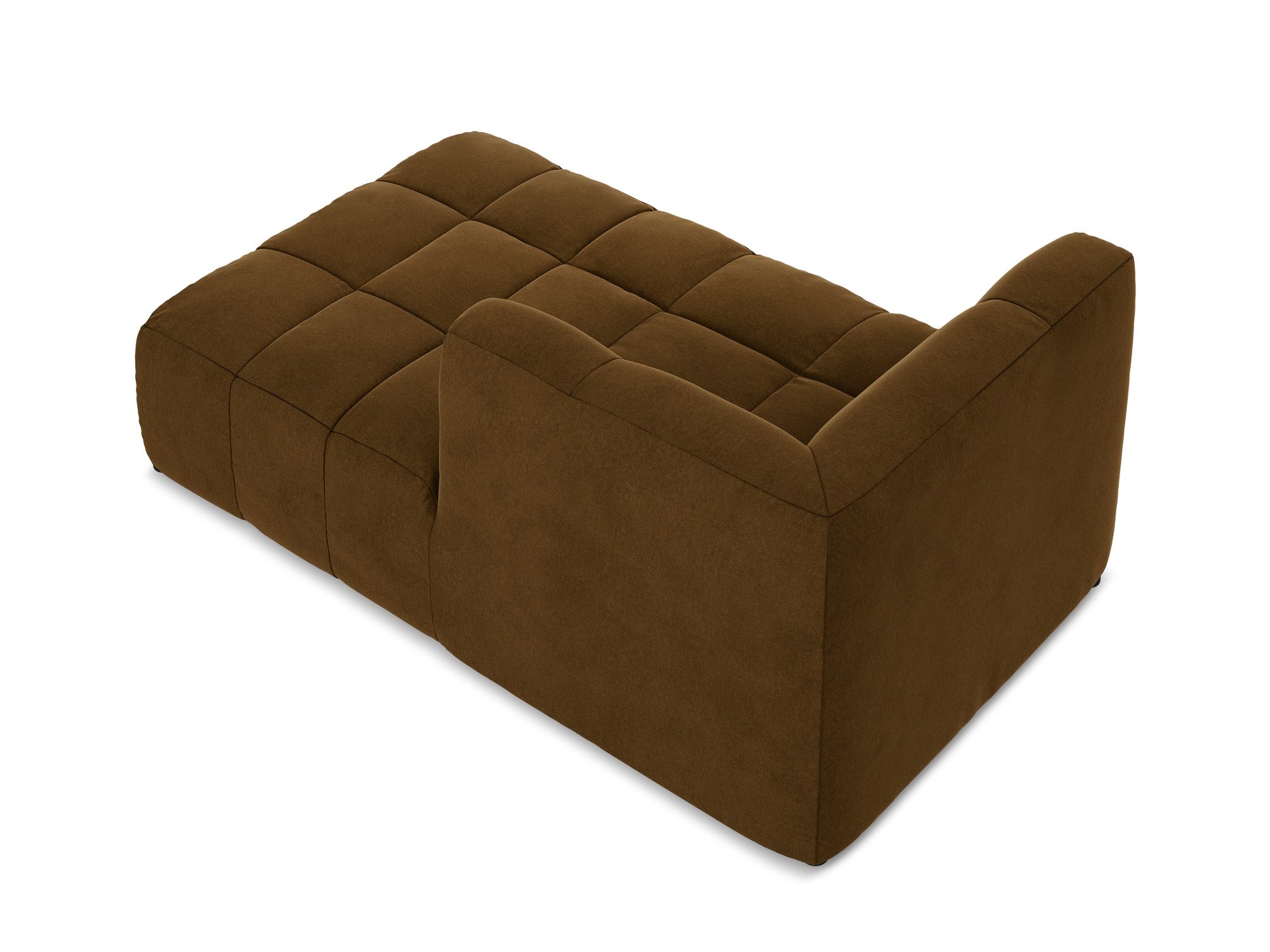 Right-facing velvet chaise lounge ALOHA mustard