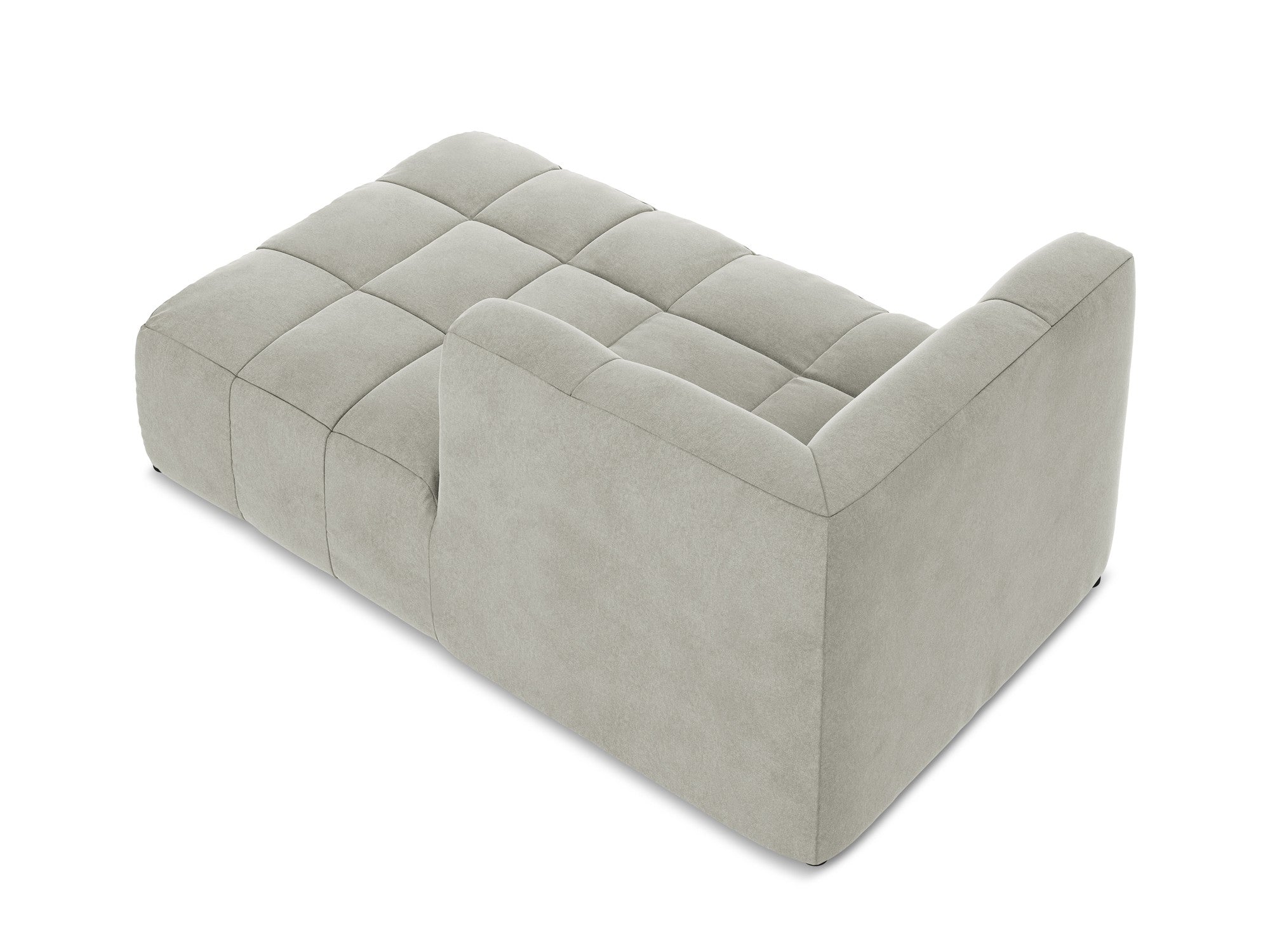 Right-facing velvet chaise lounge ALOHA light gray