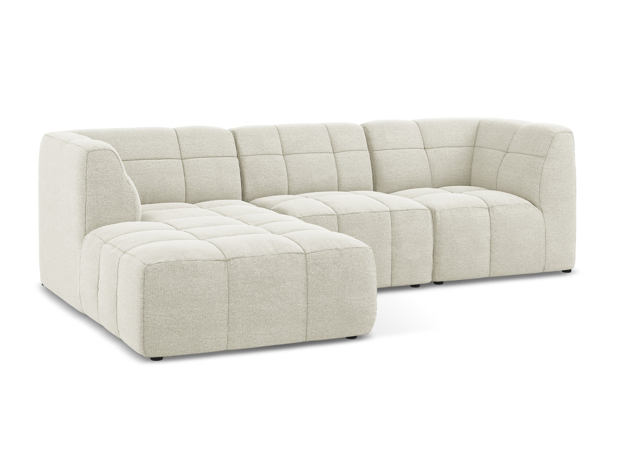 Left-facing modular sofa ALOHA in sandy boucle, 3-seater