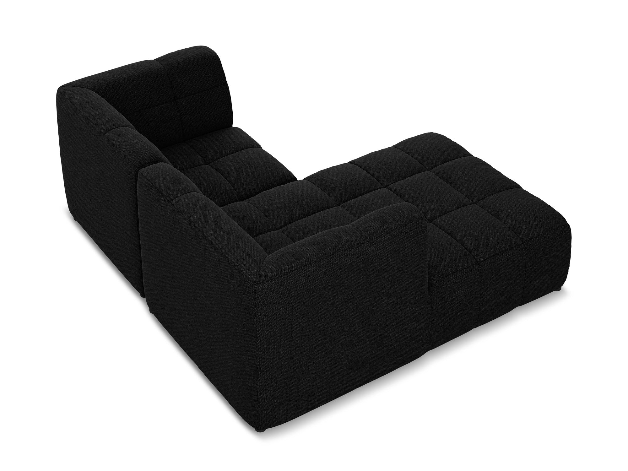 Left-facing modular 2-seater sofa ALOHA black boucle
