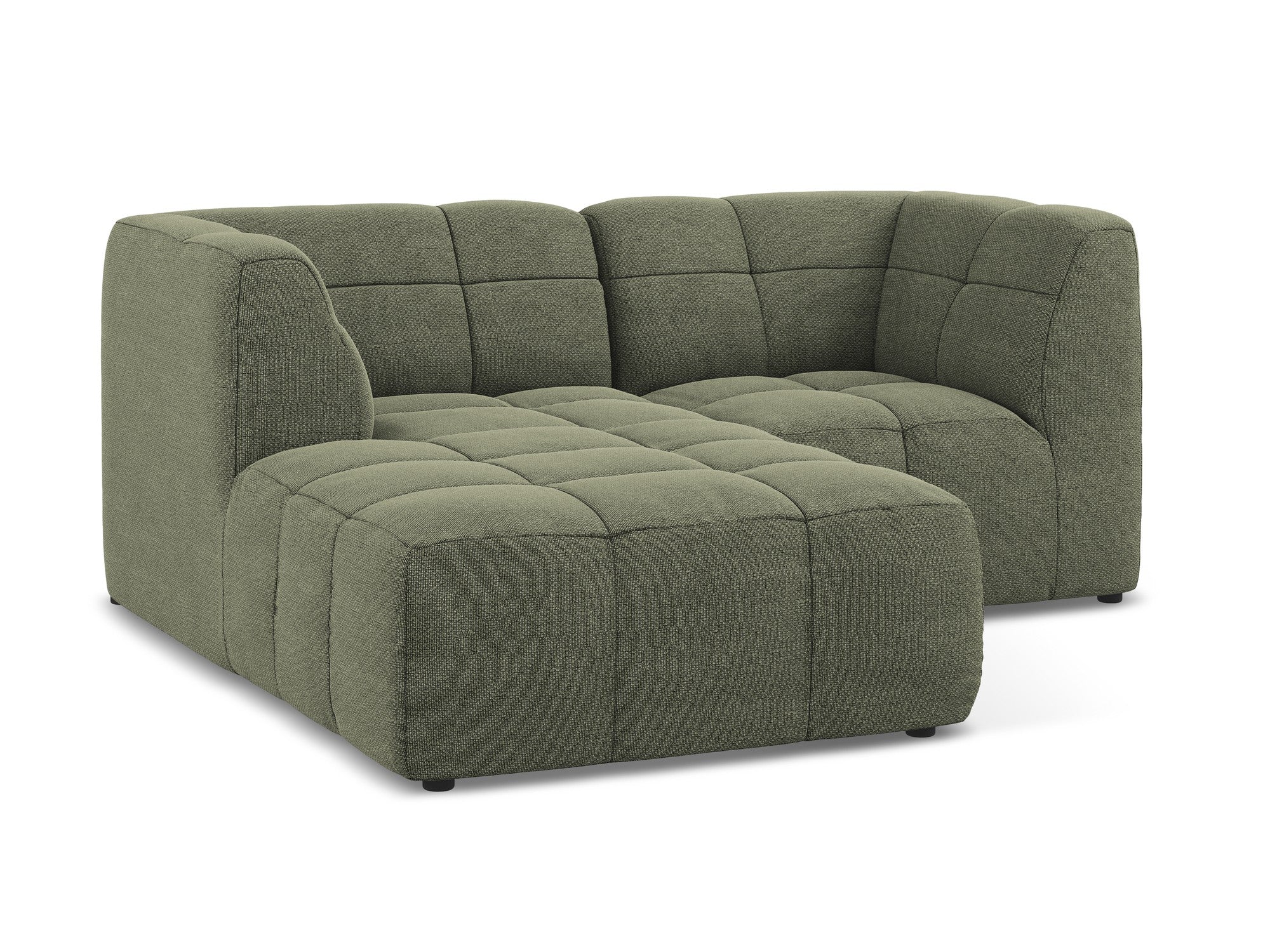 Left-facing modular sofa for 2 people ALOHA olive boucle