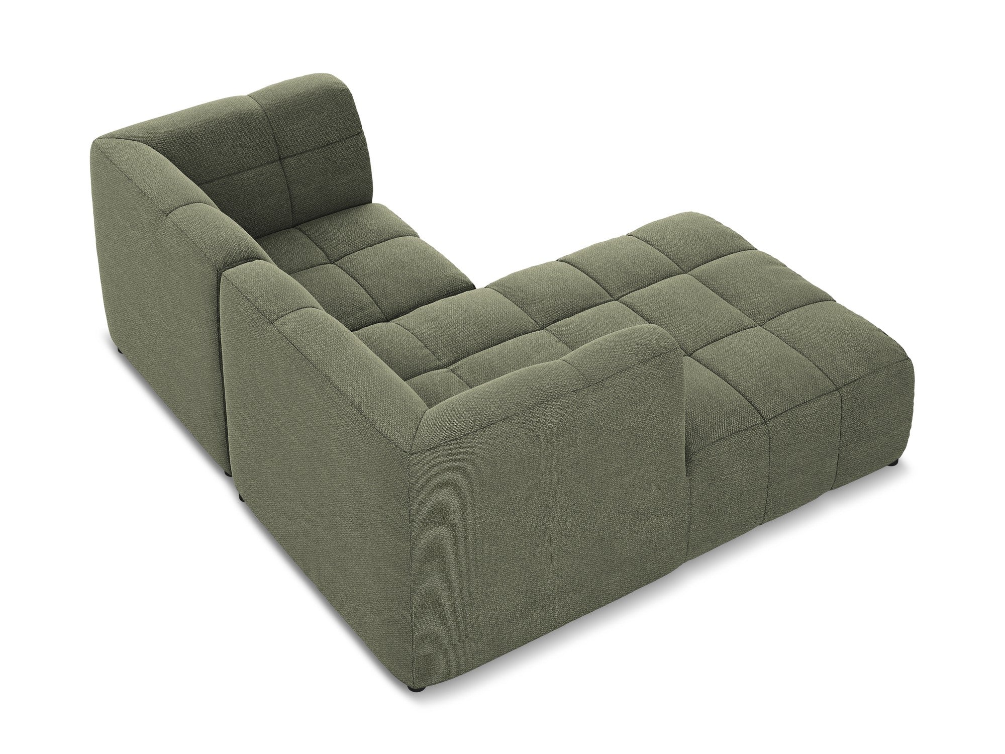 Left-facing modular sofa for 2 people ALOHA olive boucle