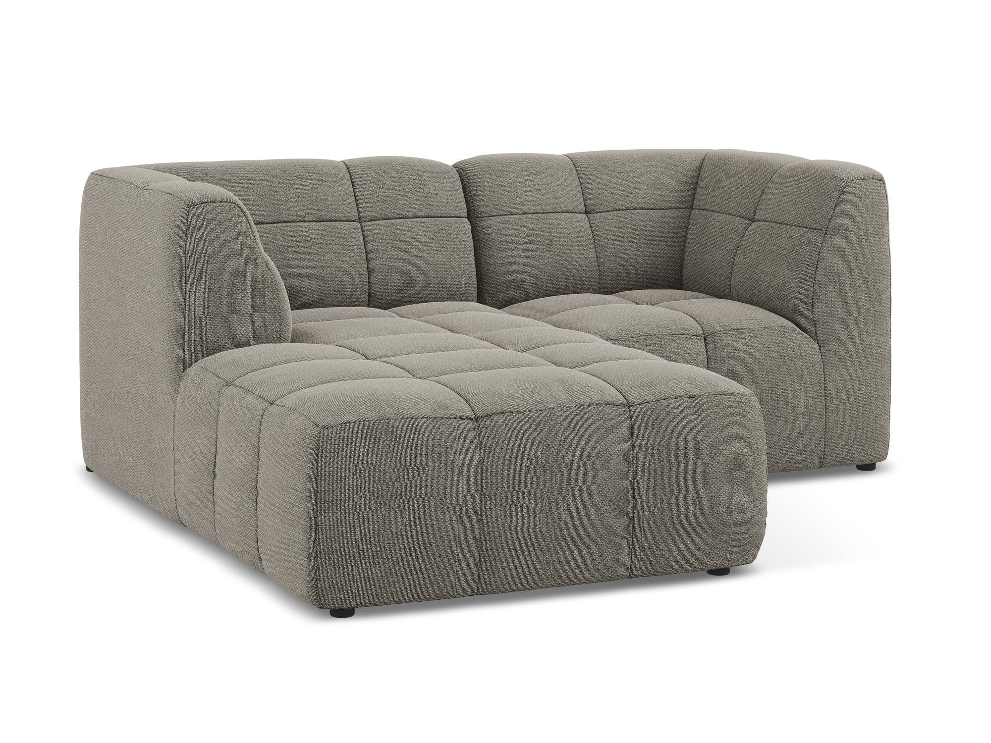 Left-facing modular sofa for 2 people ALOHA in gray boucle