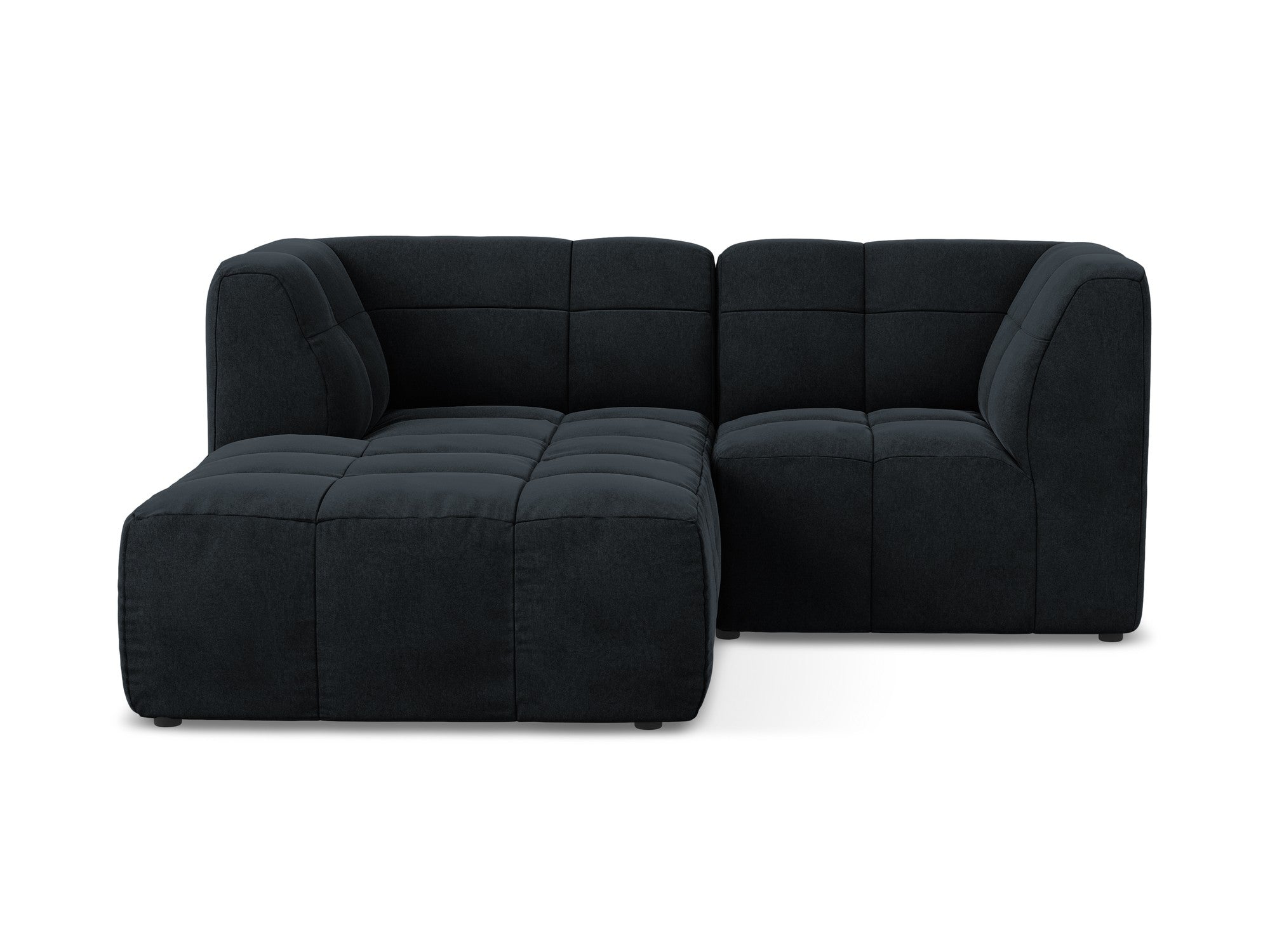 Modularer Samt-Ecksofa linksseitig für 2 Personen ALOHA königsblau