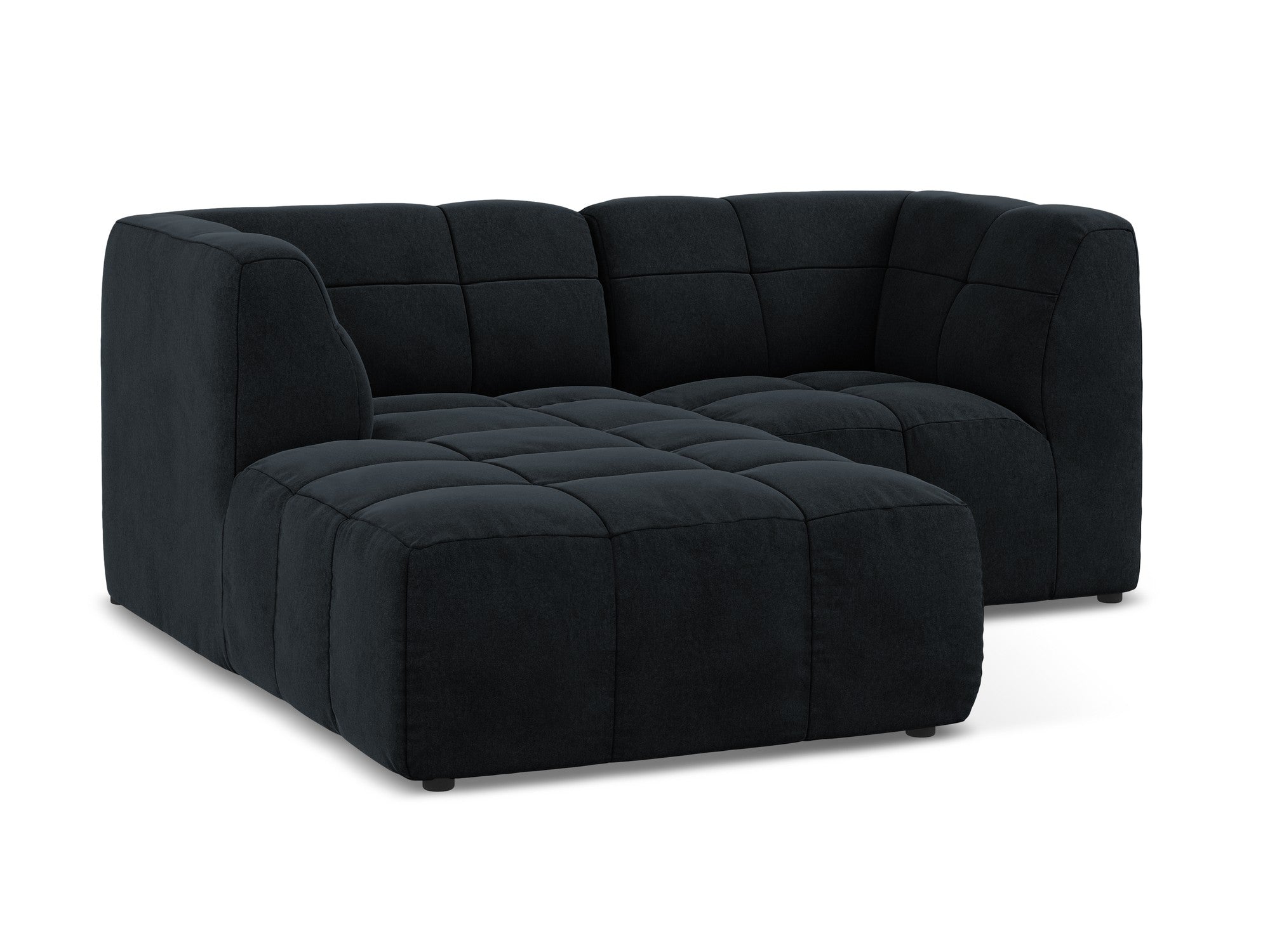 Modularer Samt-Ecksofa linksseitig für 2 Personen ALOHA königsblau