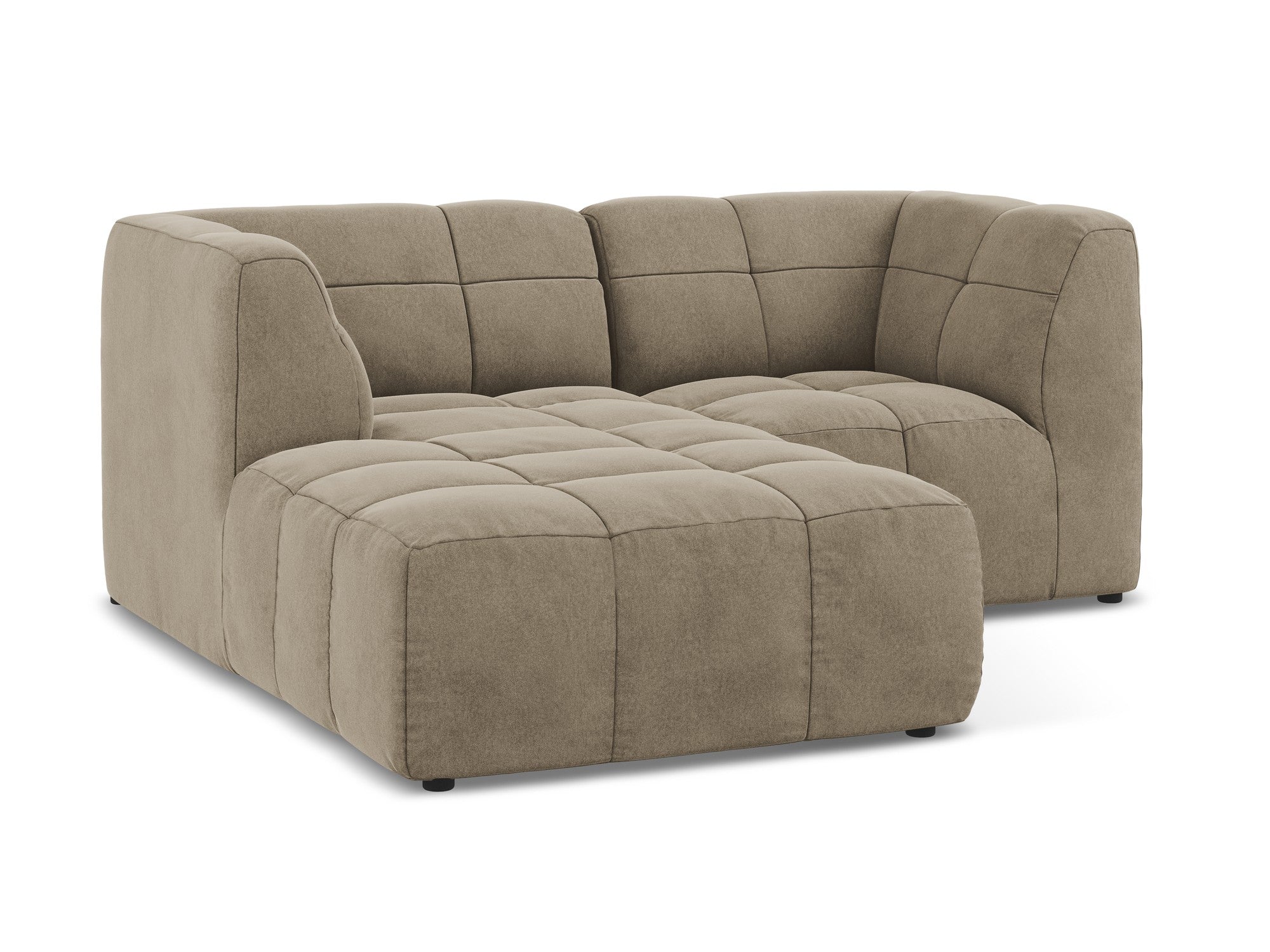 Left-facing velvet modular sofa for 2 people ALOHA beige