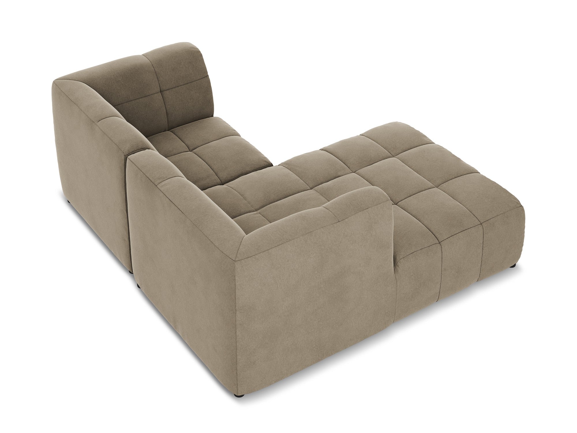 Left-facing velvet modular sofa for 2 people ALOHA beige