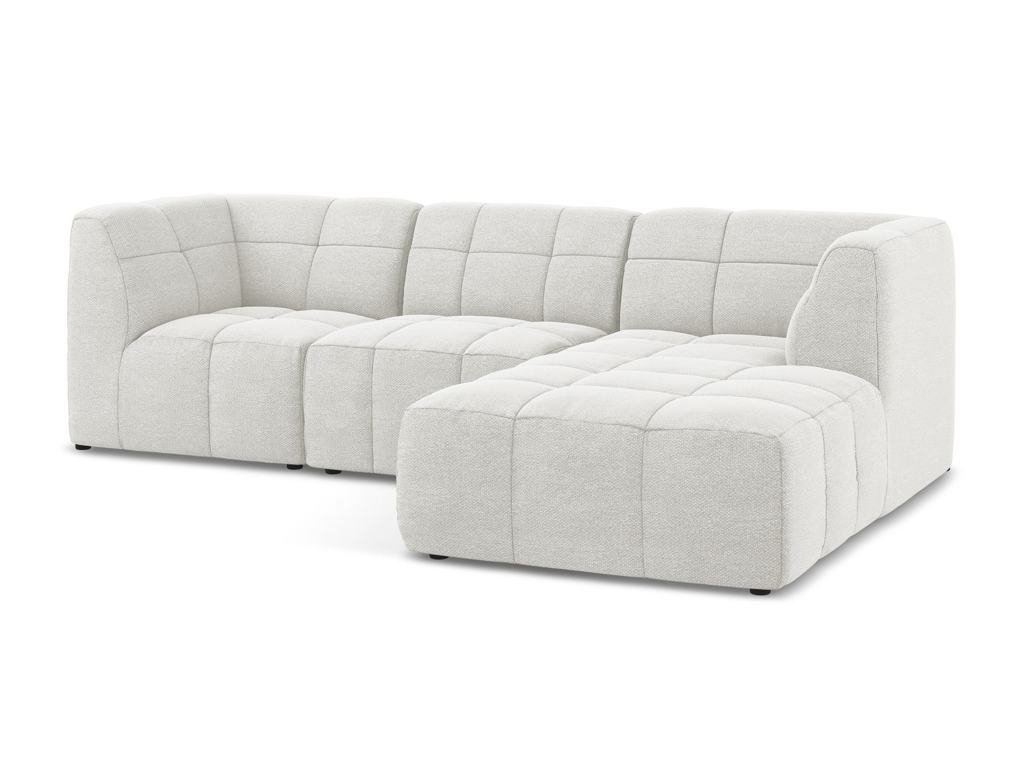 Modularer Ecksofa rechtsseitig 3-Sitzer ALOHA weiß Boucle