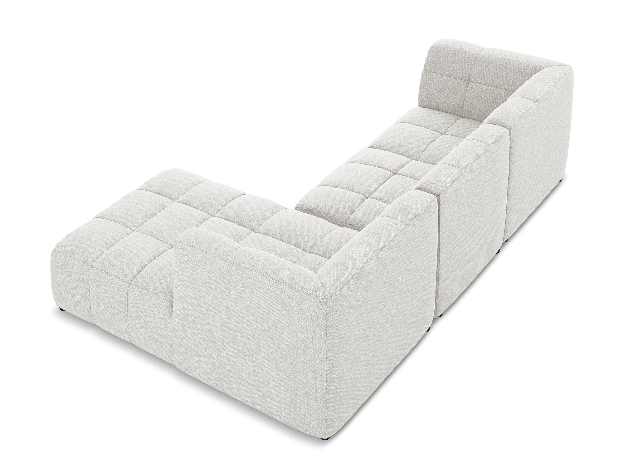 Modularer Ecksofa rechtsseitig 3-Sitzer ALOHA weiß Boucle
