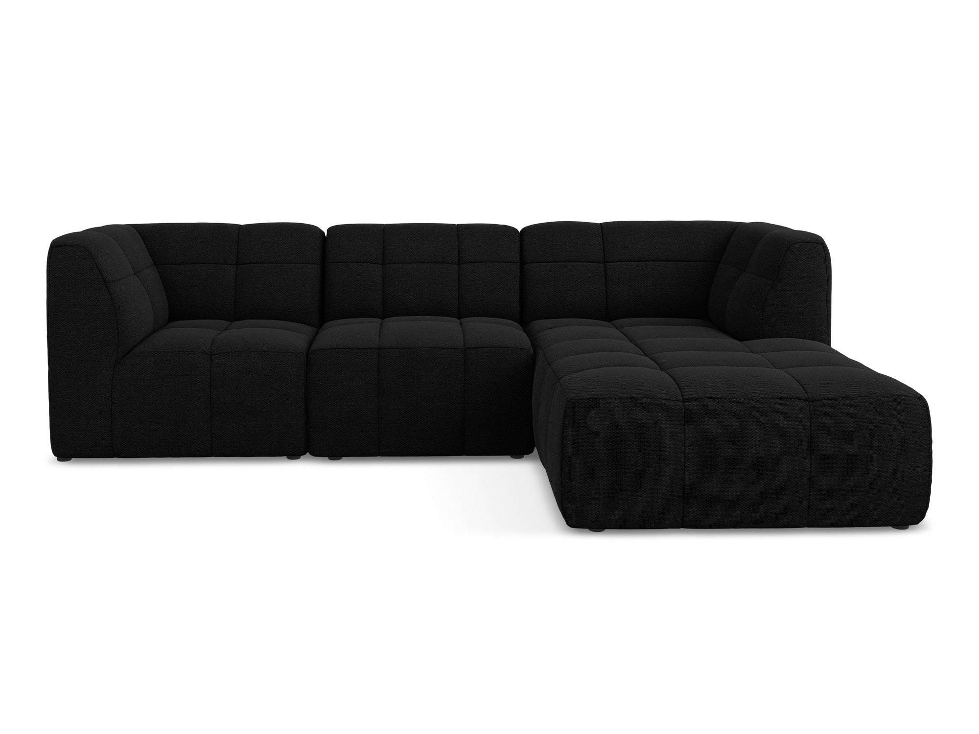 Modularer Ecksofa rechtsseitig 3-Sitzer ALOHA schwarz Boucle
