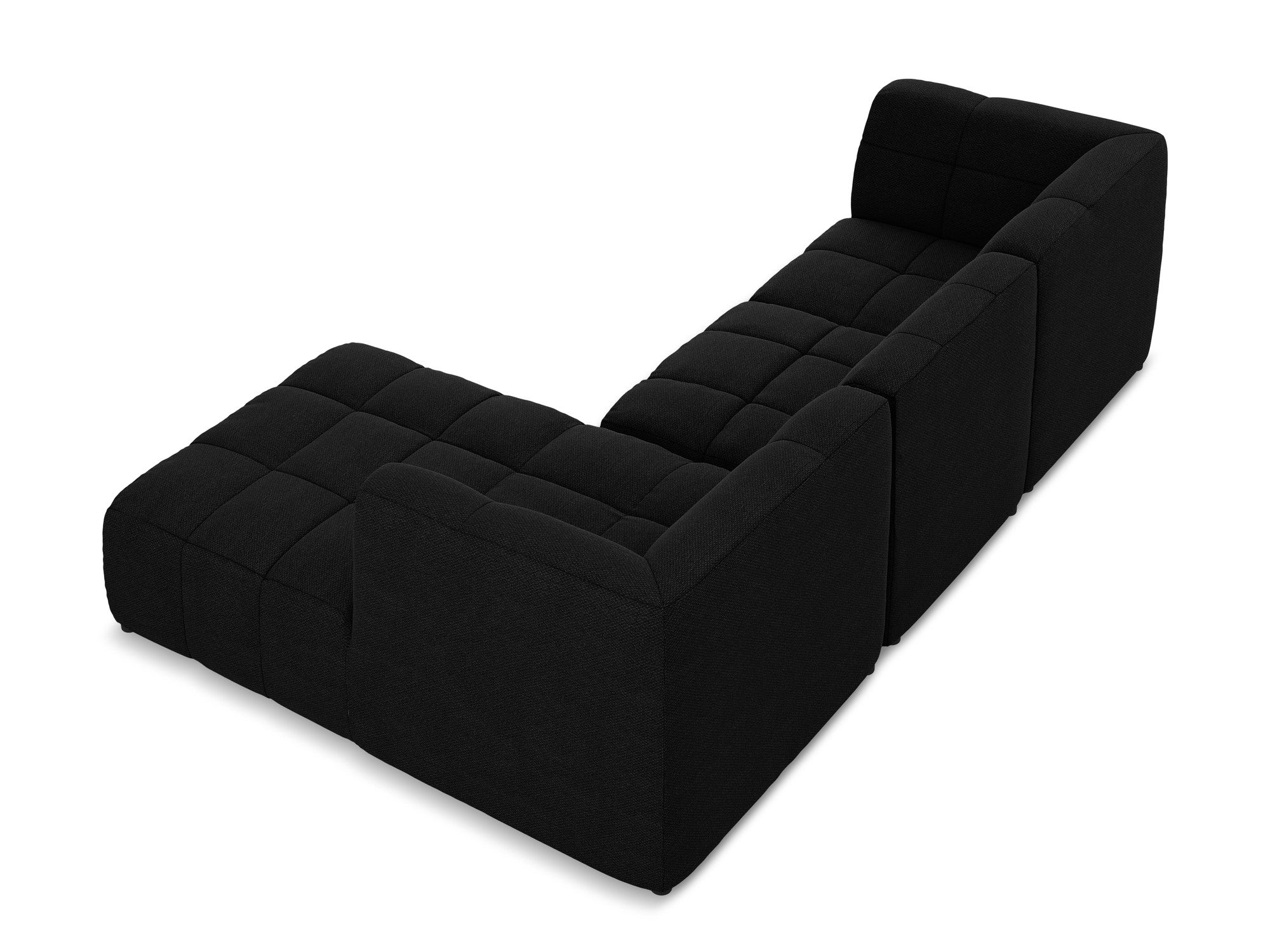 Modularer Ecksofa rechtsseitig 3-Sitzer ALOHA schwarz Boucle