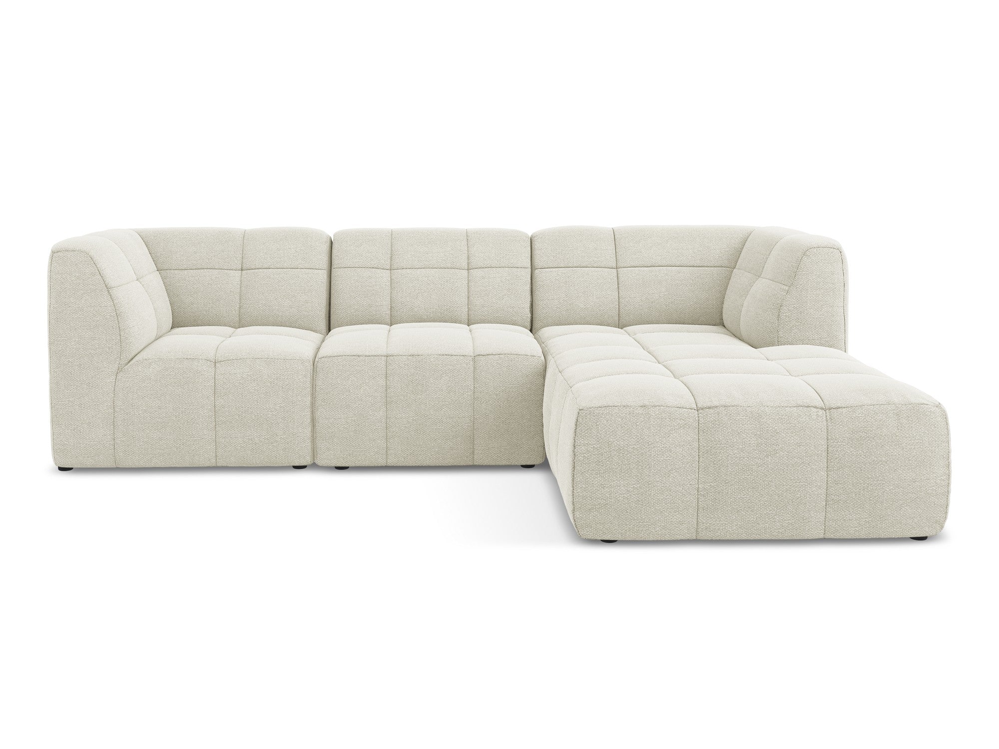 Modularer Ecksofa rechtsseitig 3-Sitzer ALOHA sandfarbener Boucle