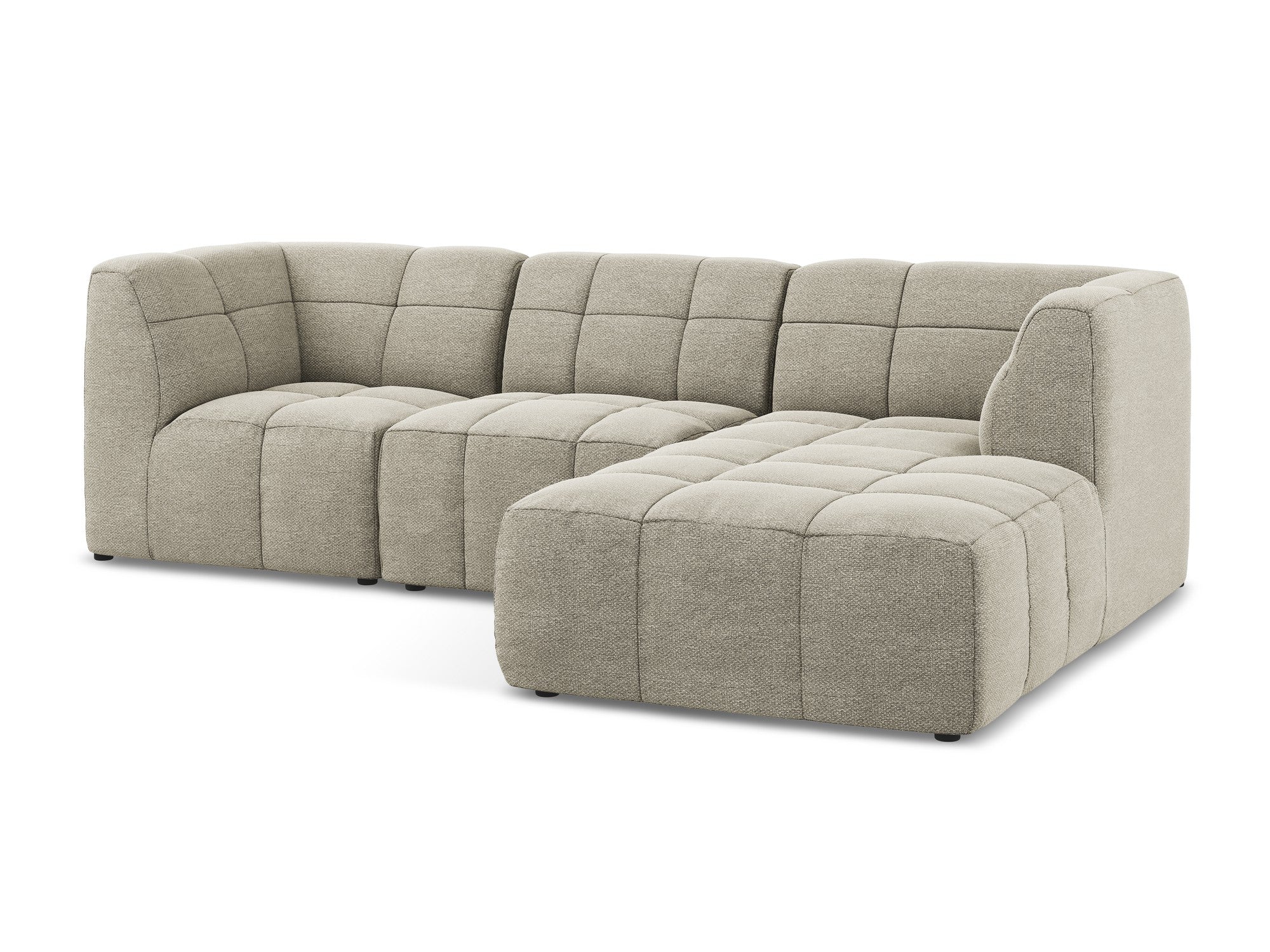 Modularer Ecksofa rechtsseitig 3-Sitzer ALOHA taupe Boucle
