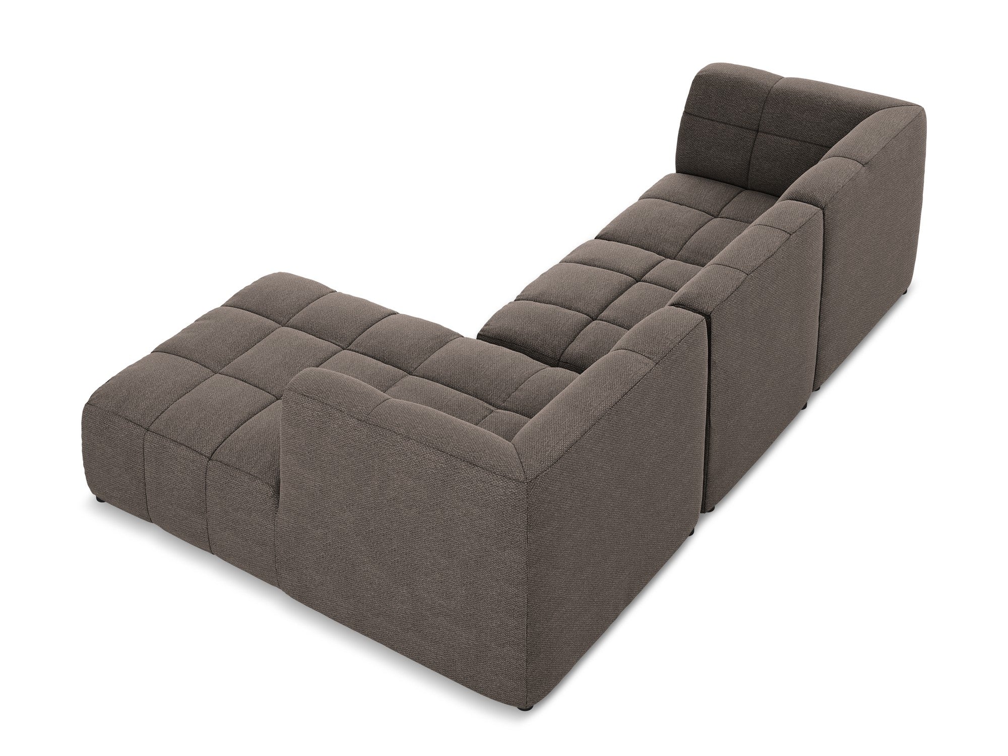 Modularer Ecksofa rechtsseitig 3-sitzig ALOHA schokoladenfarbener Boucle