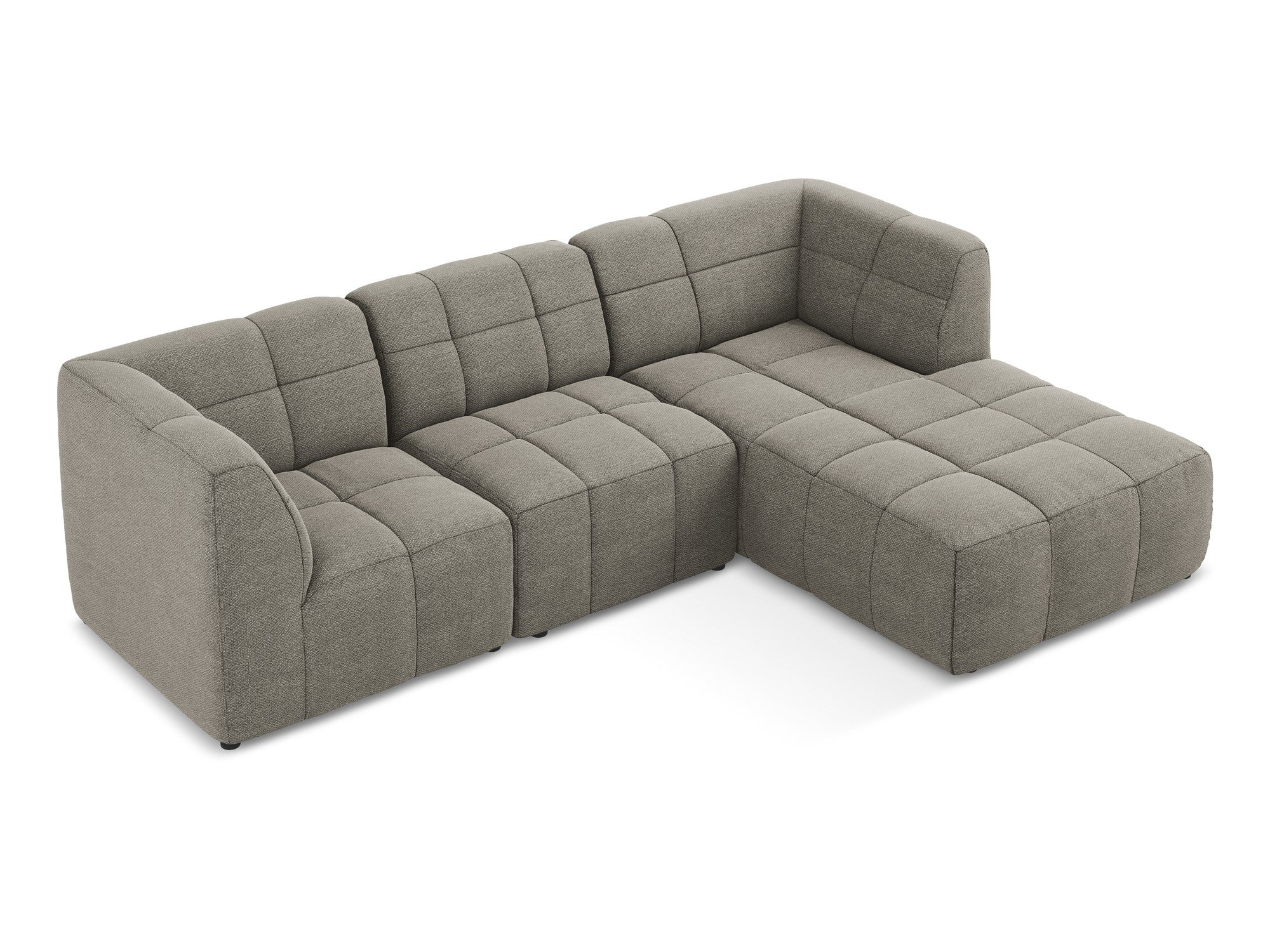 Modularer Ecksofa rechtsseitig 3-Sitzer ALOHA grau Boucle