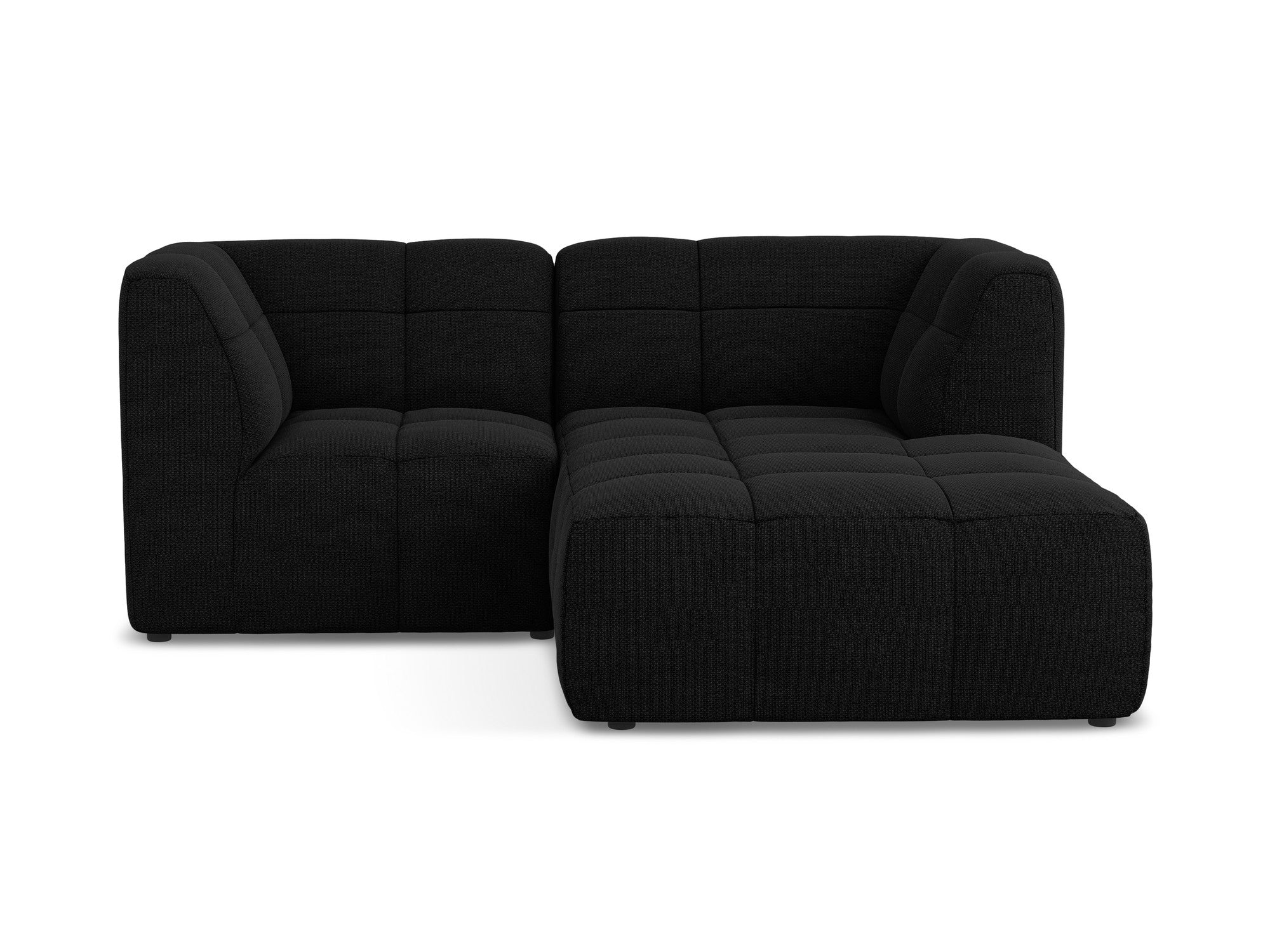Right-facing modular 2-seater sofa ALOHA black boucle