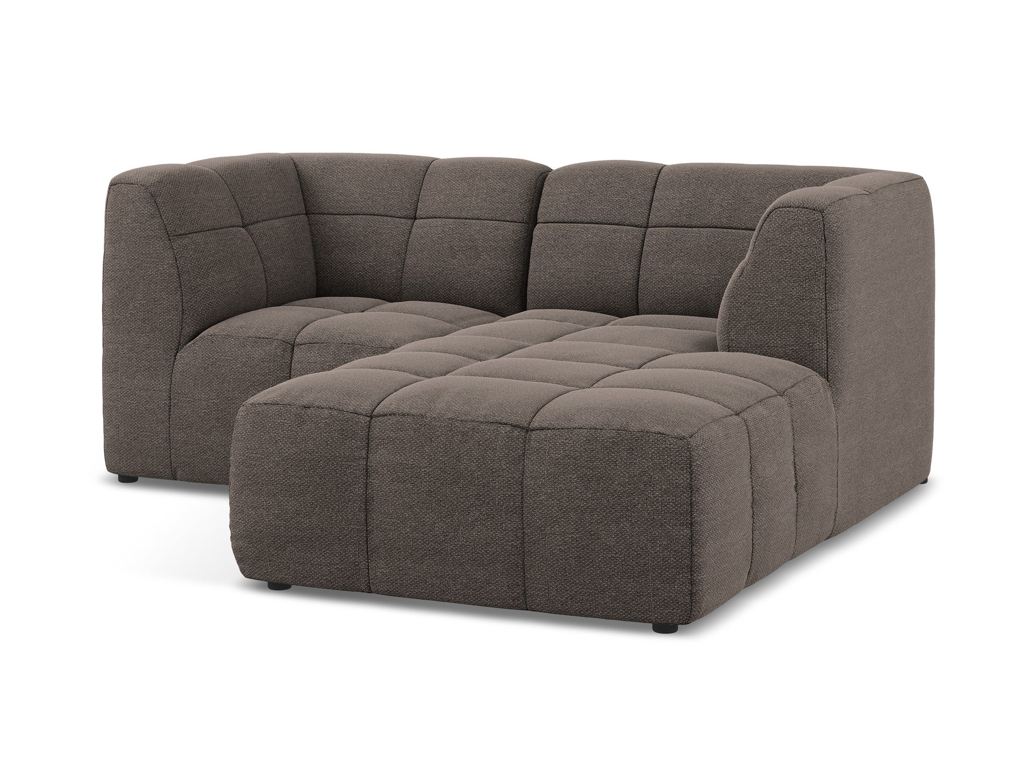 Modularer Ecksofa rechtsseitig 2-sitzig ALOHA schokoladenfarbener Boucle