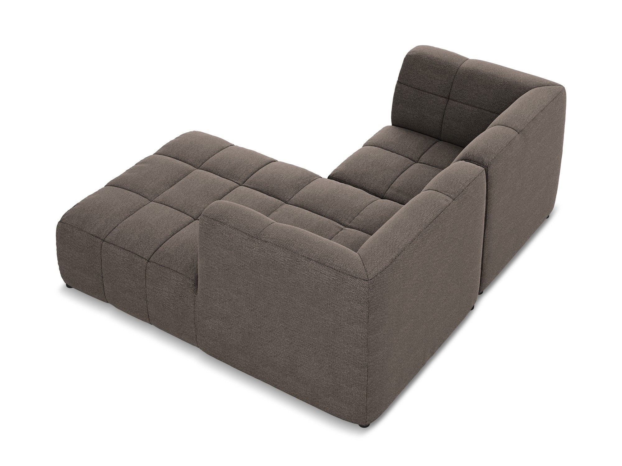 Modularer Ecksofa rechtsseitig 2-sitzig ALOHA schokoladenfarbener Boucle