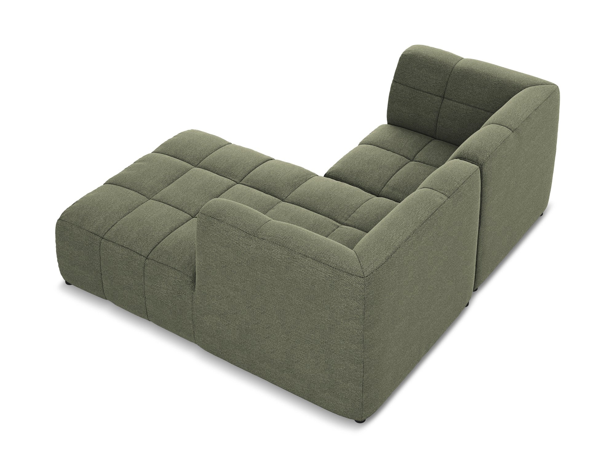 Right-facing modular sofa for 2 people ALOHA olive boucle