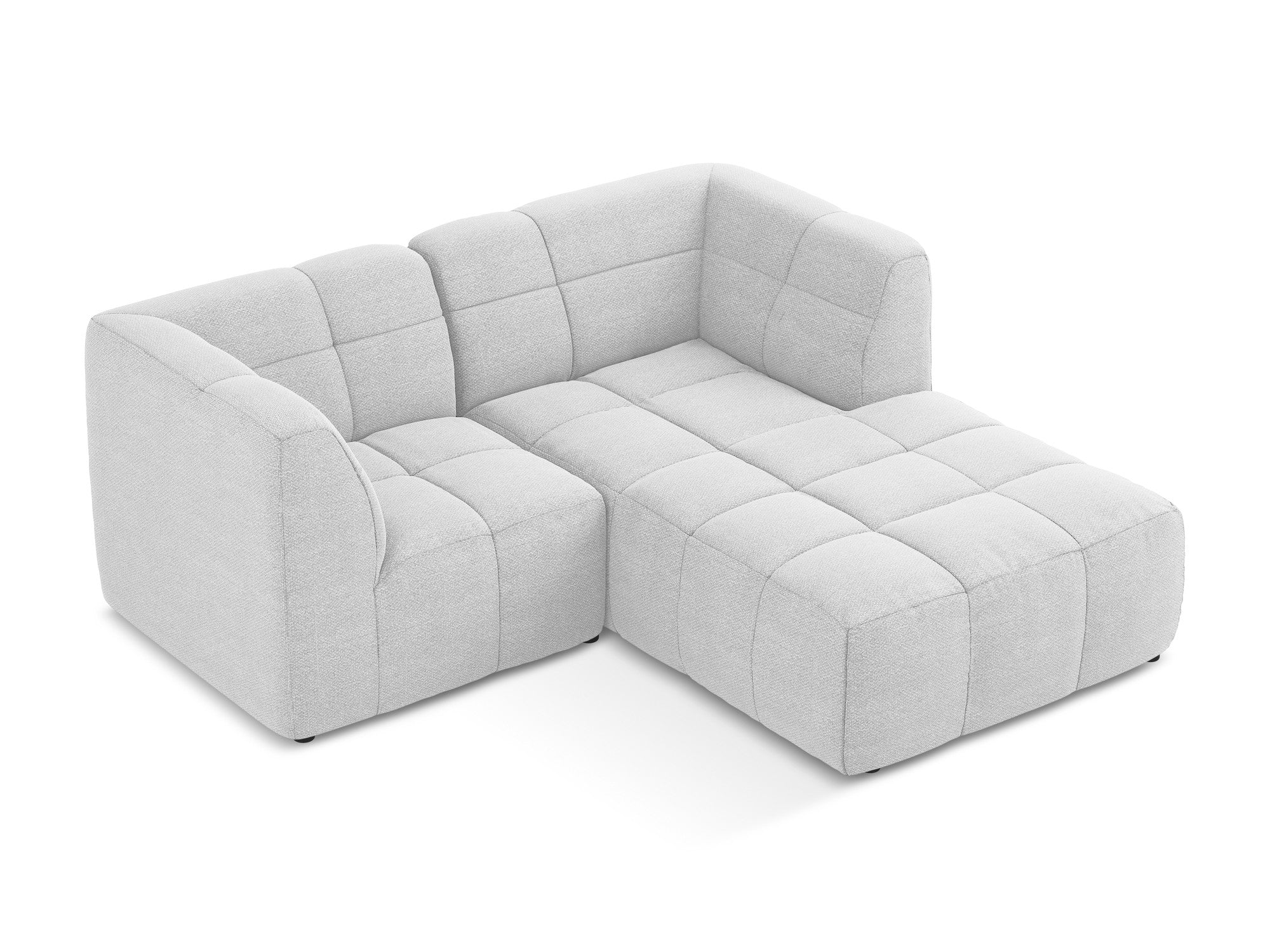 Right-facing modular sofa for 2 people ALOHA silver boucle