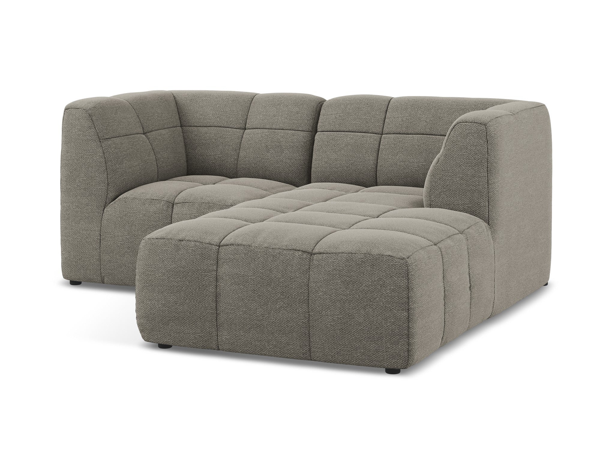 Right-facing modular sofa for 2 people ALOHA gray boucle