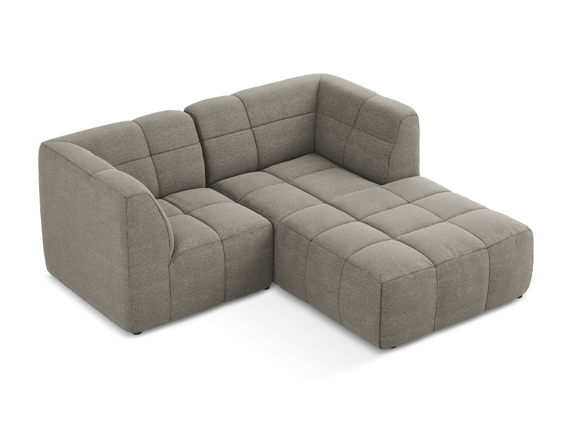 Right-facing modular sofa for 2 people ALOHA gray boucle