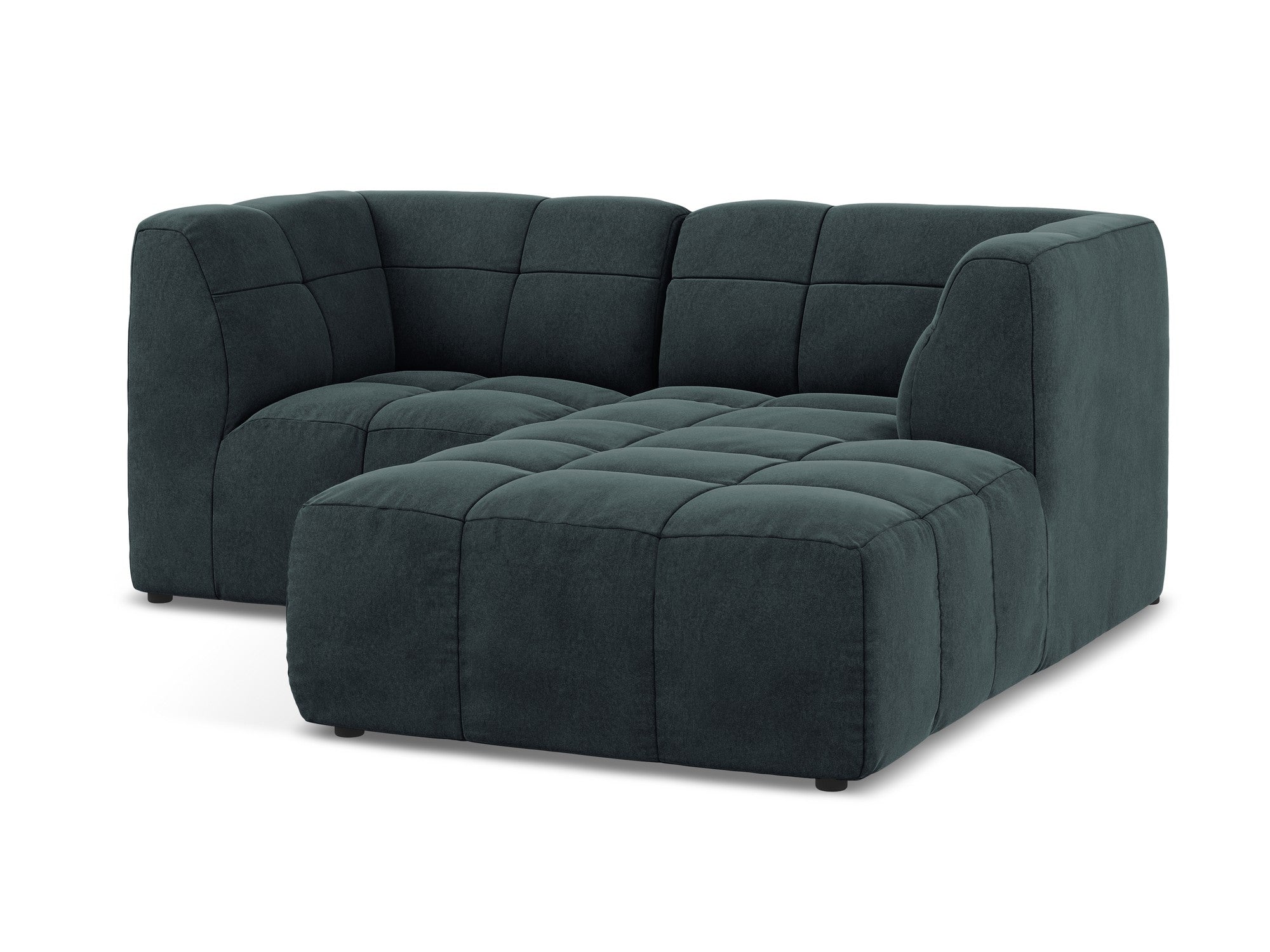 Modularer Samt-Ecksofa rechtsseitig für 2 Personen ALOHA in Meeresgrün