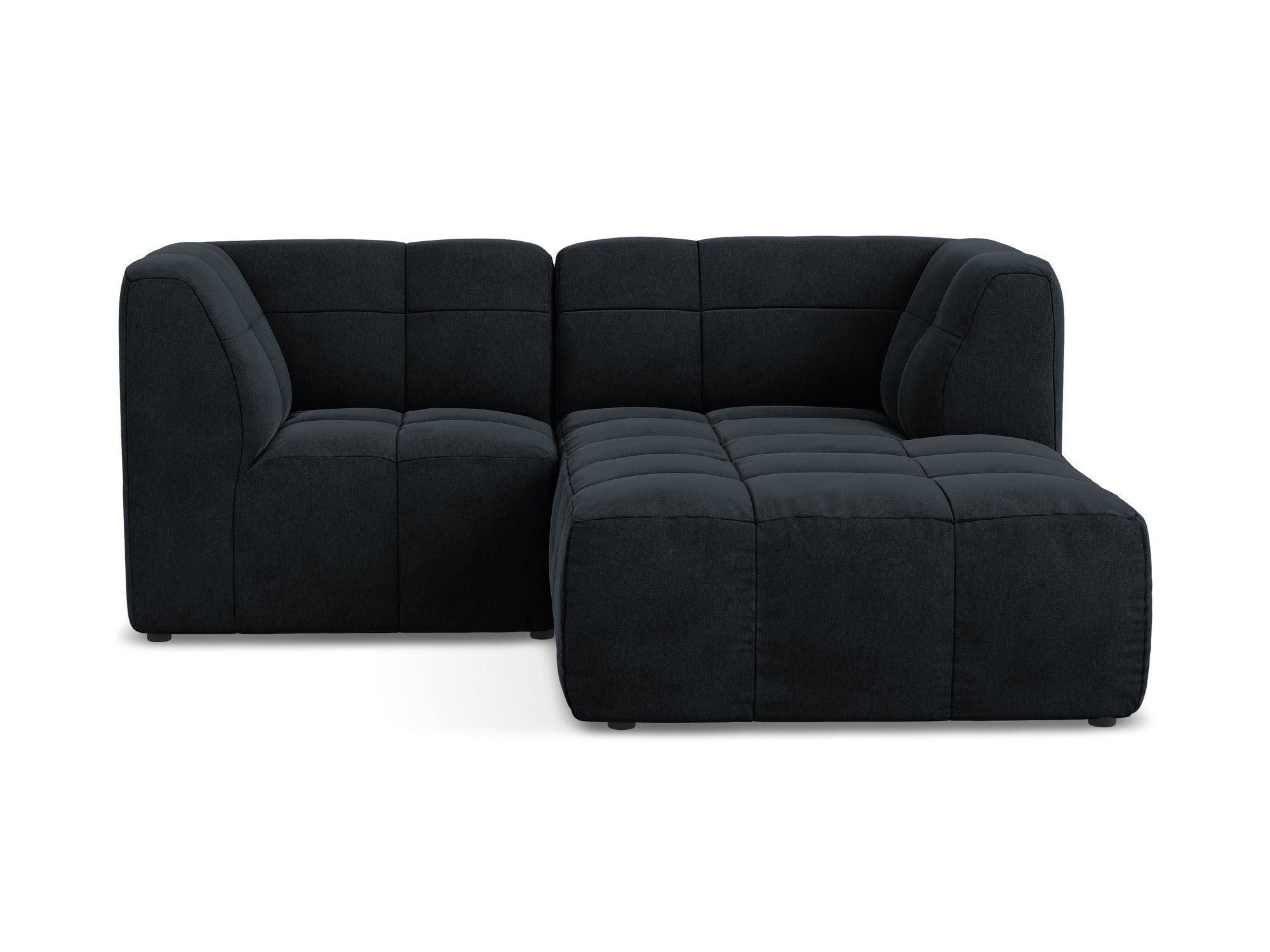Modularer Samt-Ecksofa rechtsseitig für 2 Personen ALOHA königsblau