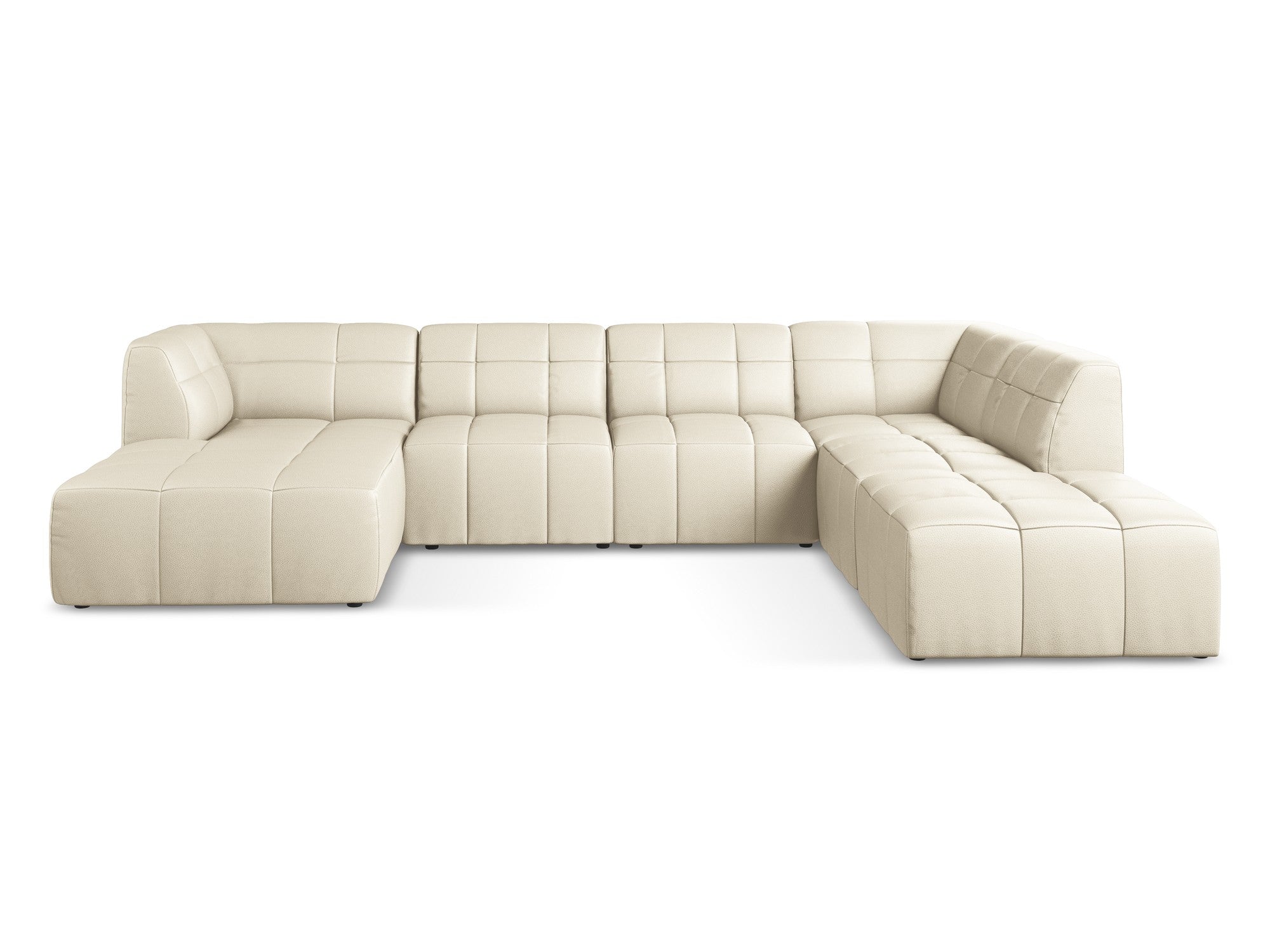 Modular Panoramic Corner Sofa ALOHA Light Beige Eco-Leather