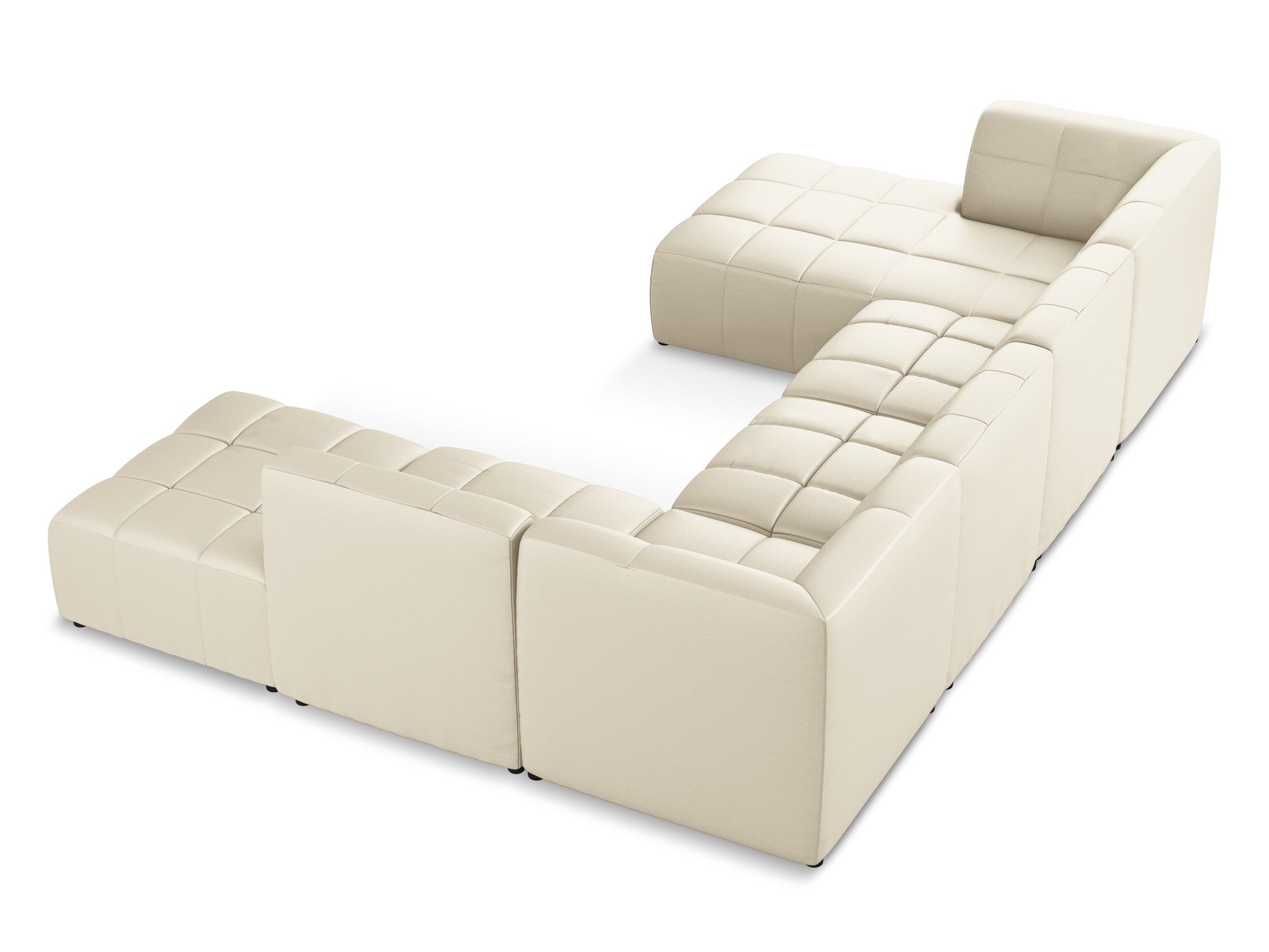 Modular Panoramic Corner Sofa ALOHA Light Beige Eco-Leather