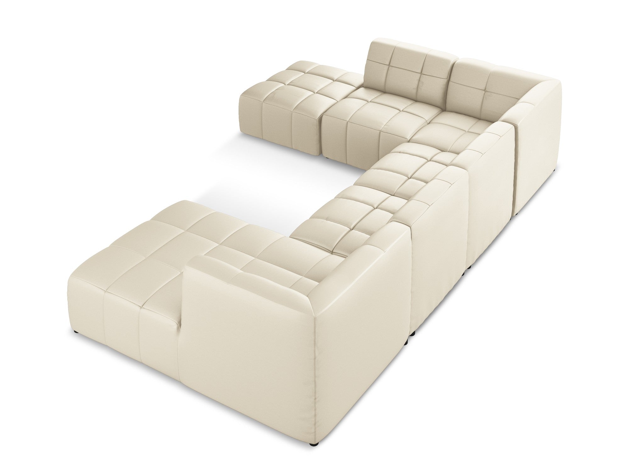 Modular Panoramic Corner Sofa ALOHA Light Beige Eco-Leather