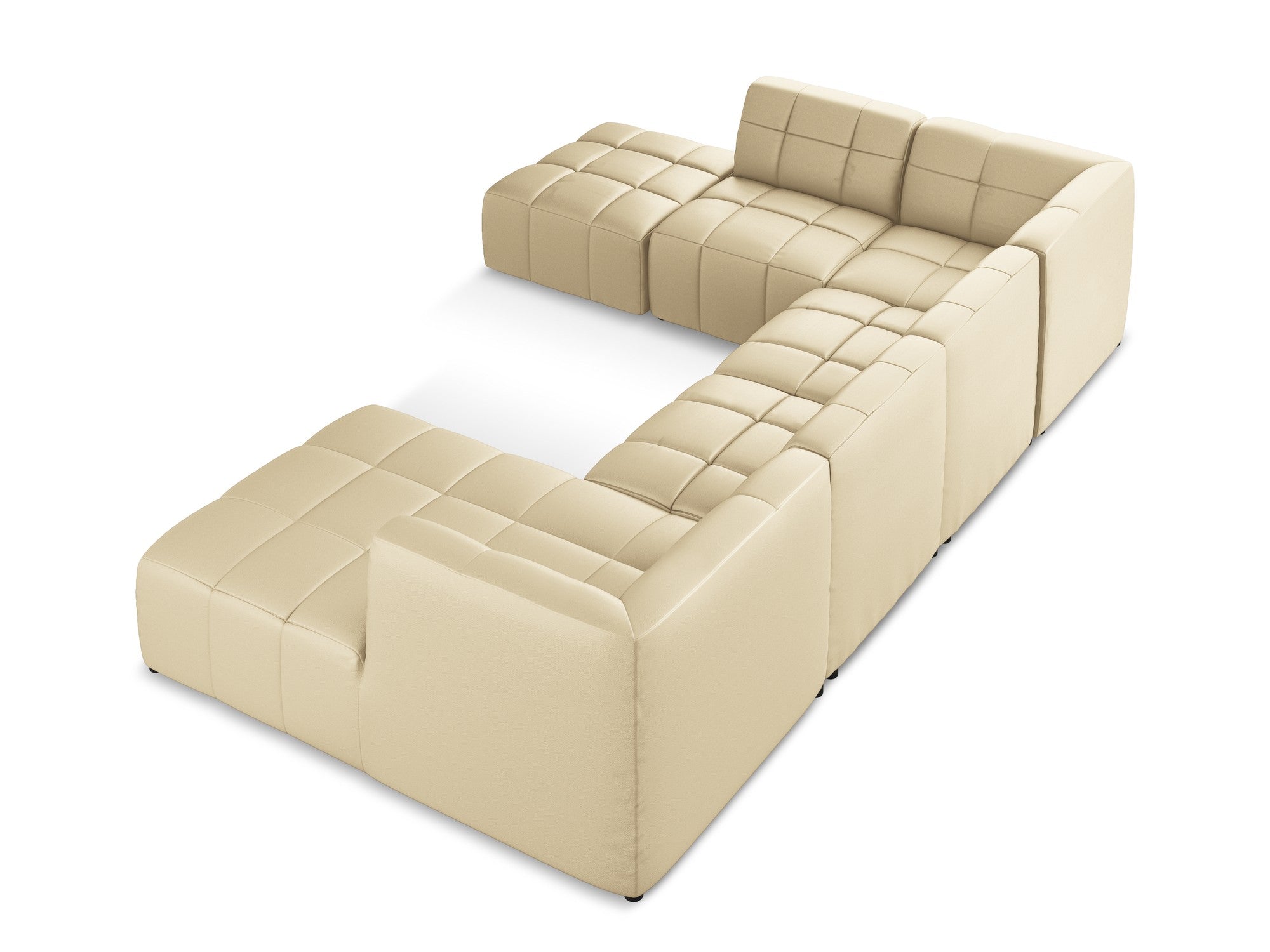 Modular Panoramic Corner Sofa ALOHA Beige Eco-Leather