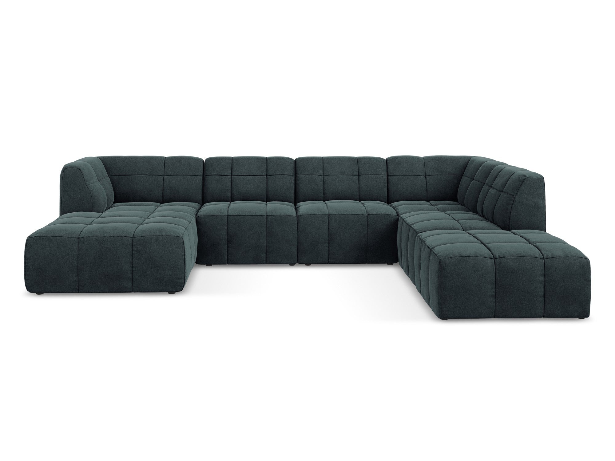 Modular Panoramic Velvet Corner Sofa ALOHA Sea Green