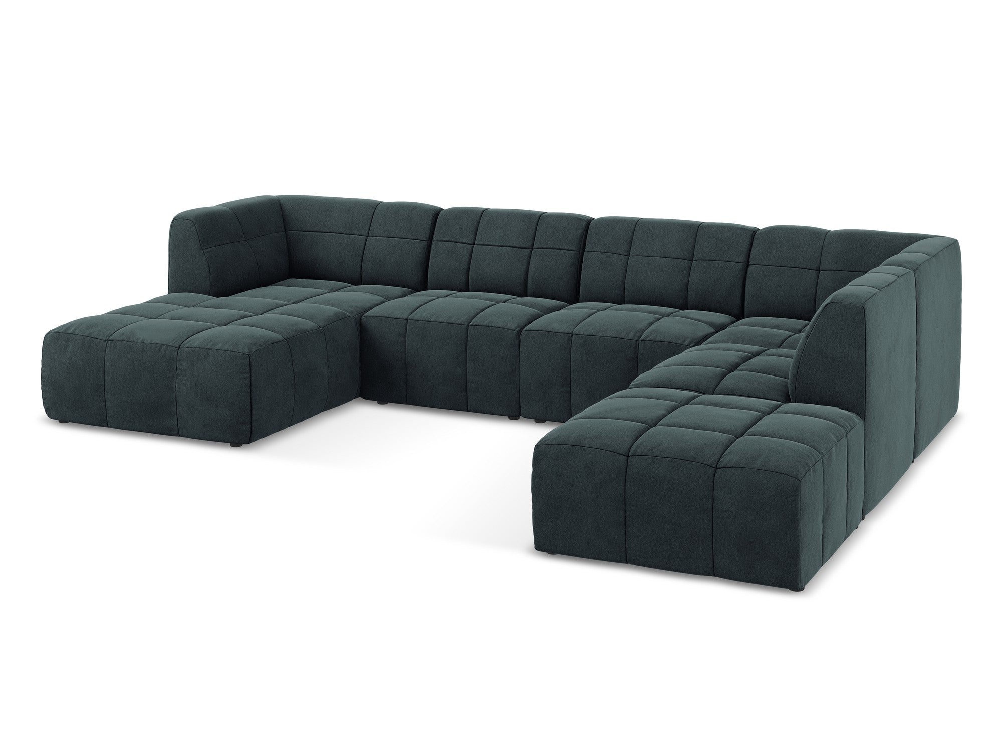 Modular Panoramic Velvet Corner Sofa ALOHA Sea Green