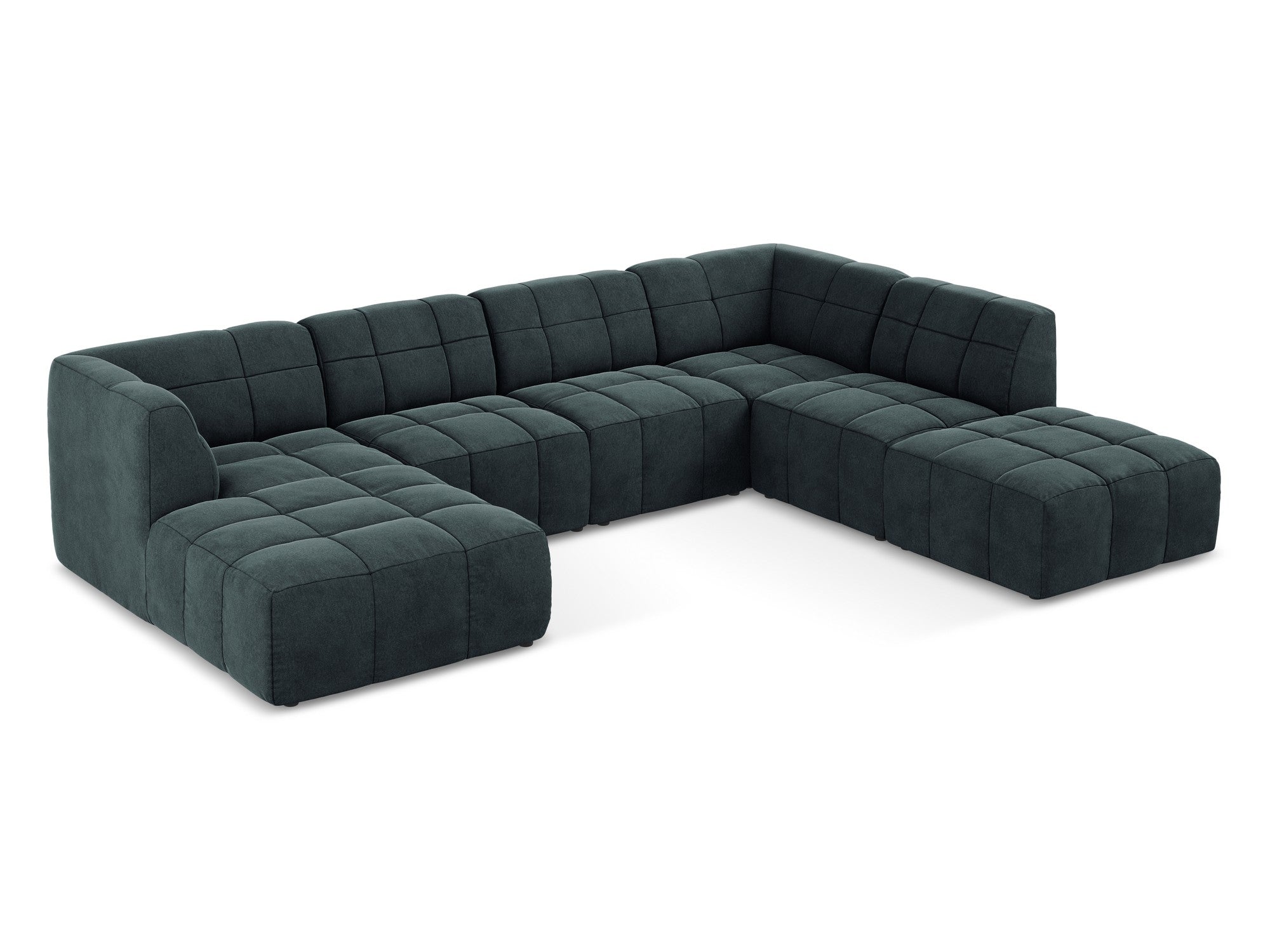 Modular Panoramic Velvet Corner Sofa ALOHA Sea Green