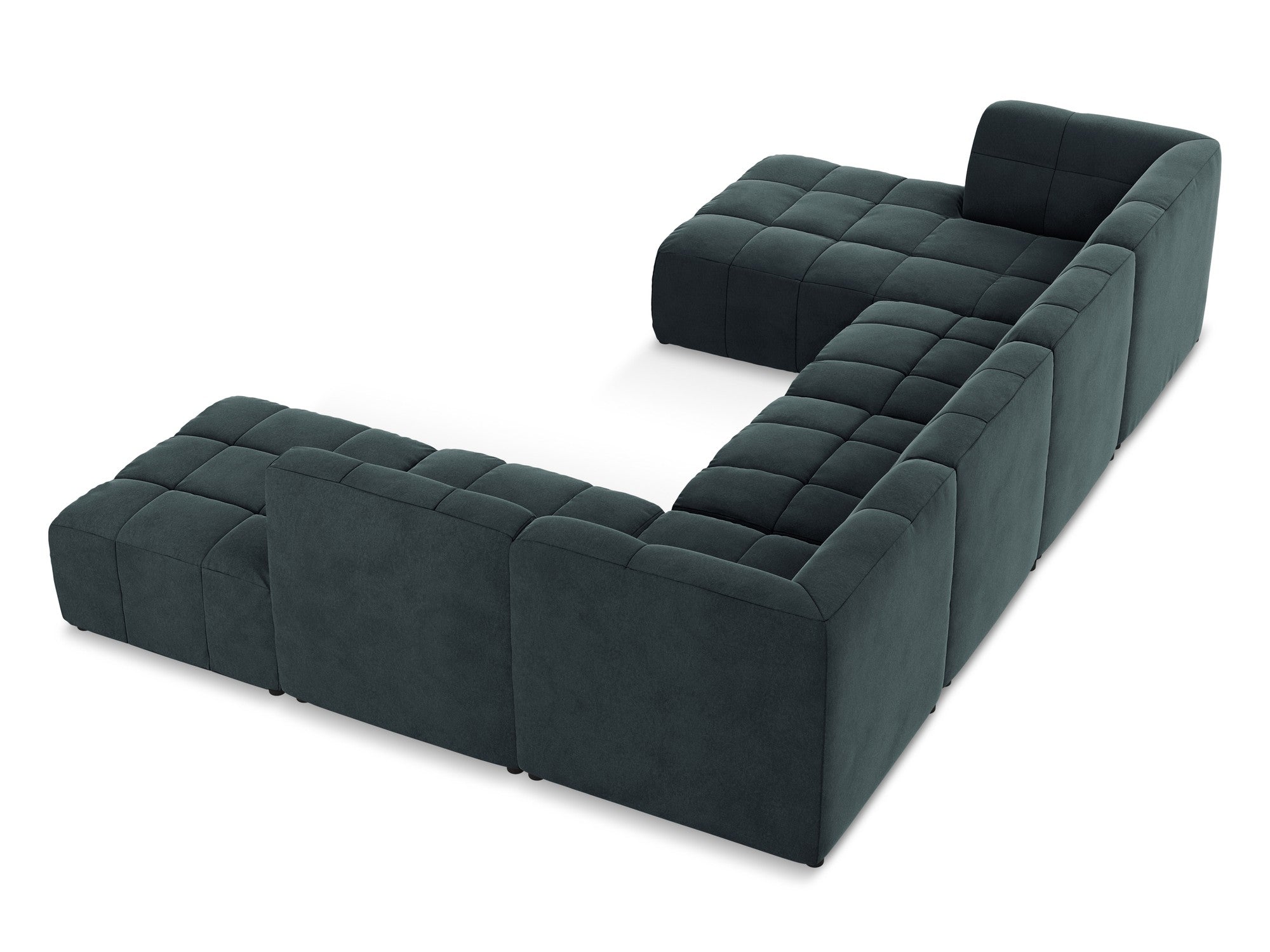 Modular Panoramic Velvet Corner Sofa ALOHA Sea Green
