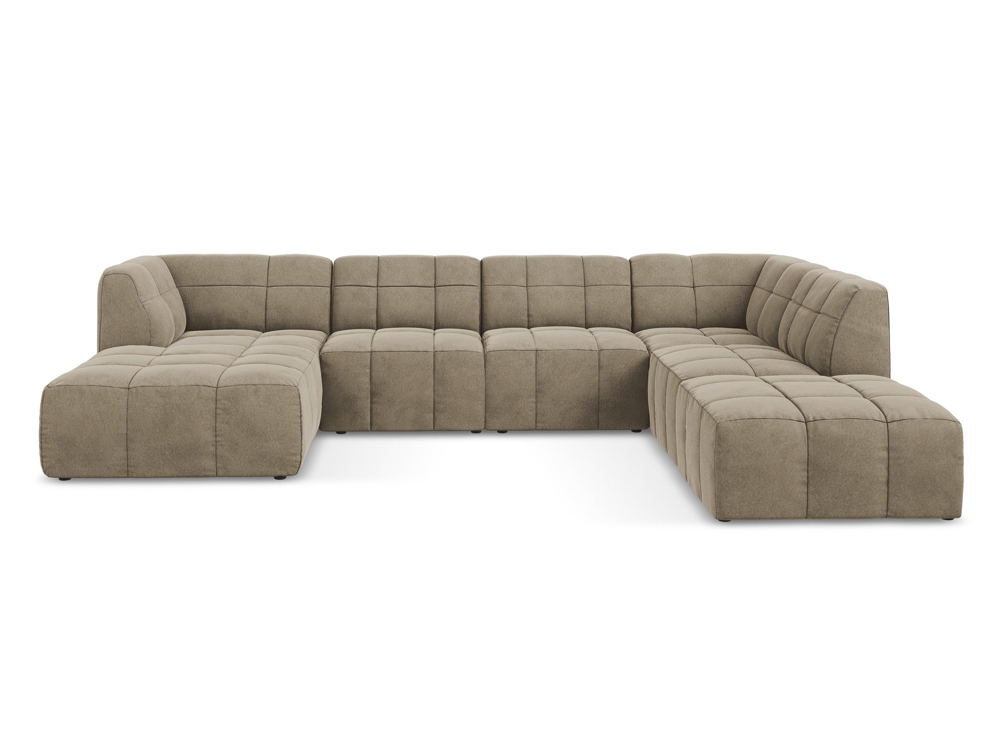 Modularer panoramischer Samt-Ecksofa ALOHA beige