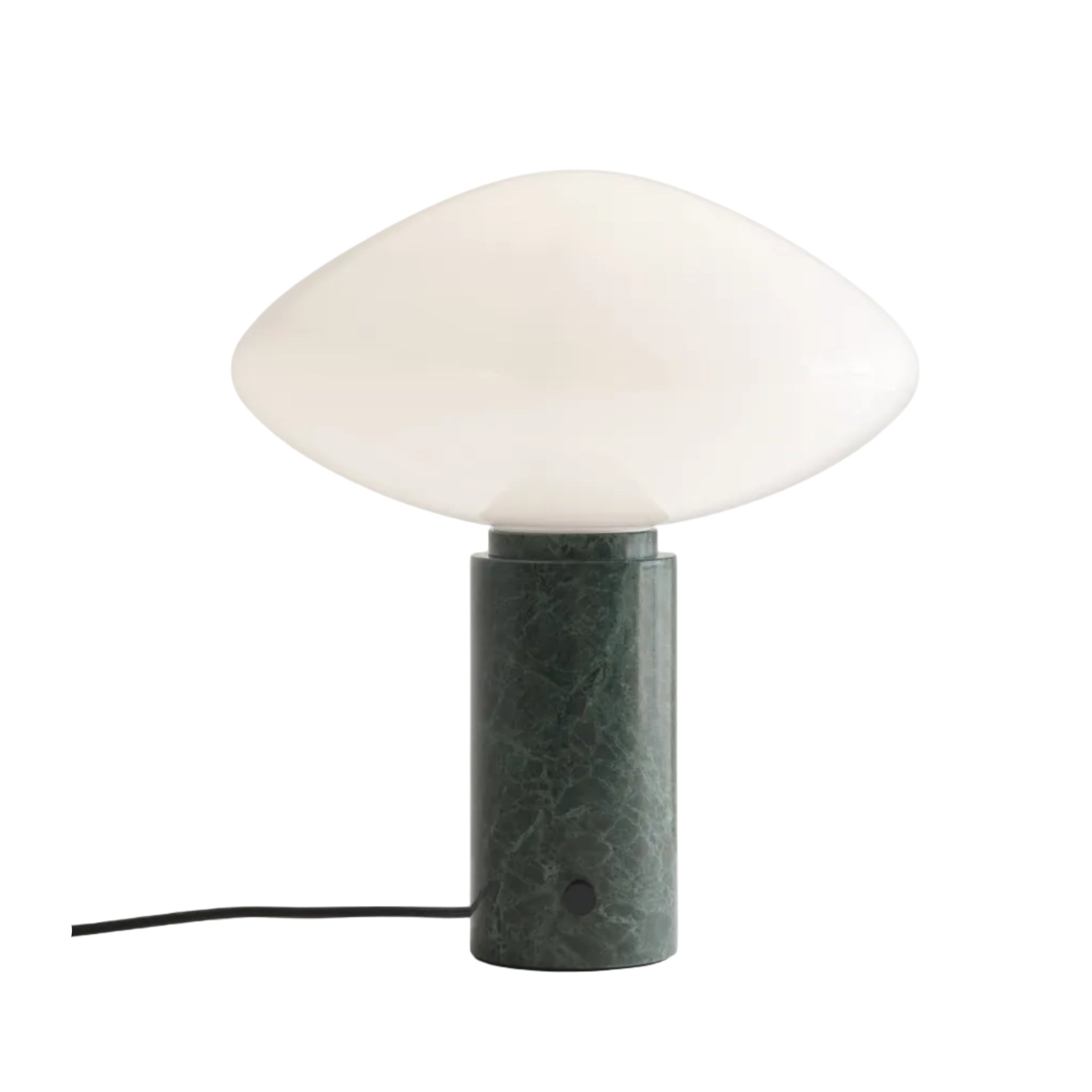 Tafellamp MIST AP17 met glazen kap en groene marmeren voet