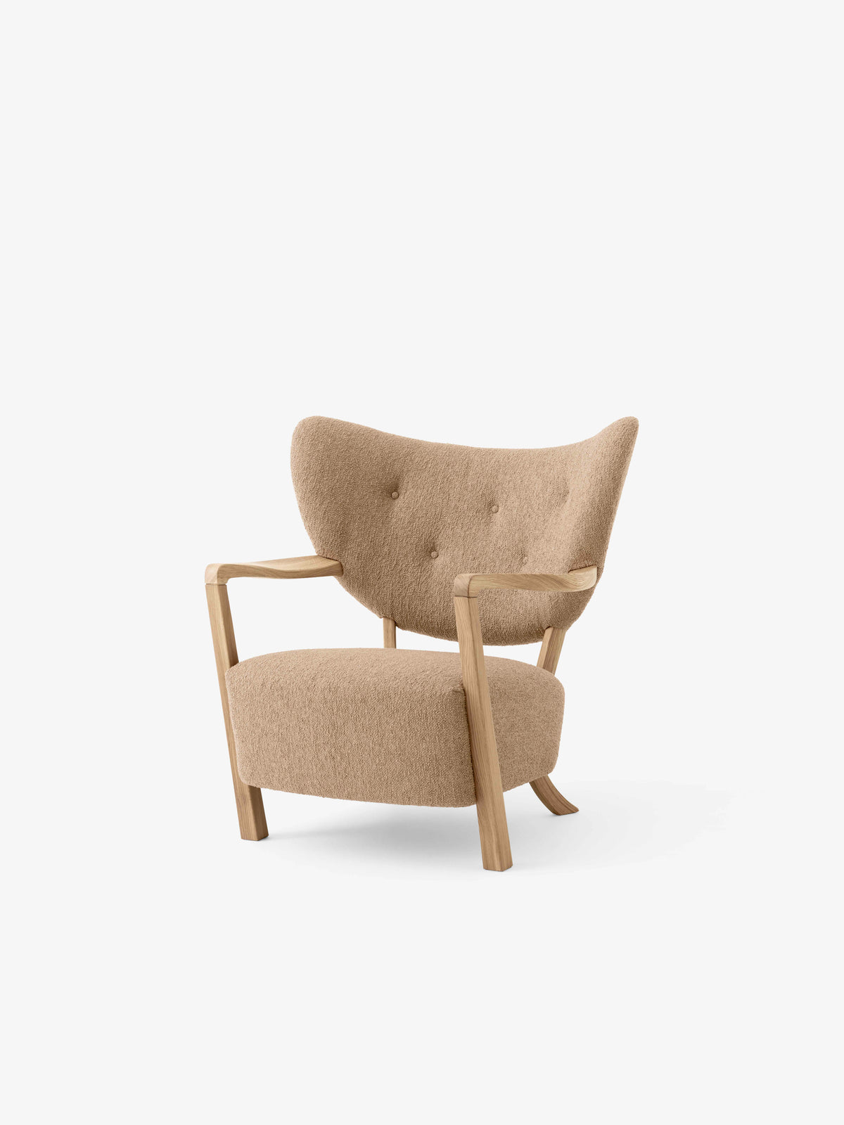 WULFF ATD2 fauteuil gestoffeerd met een eiken basis