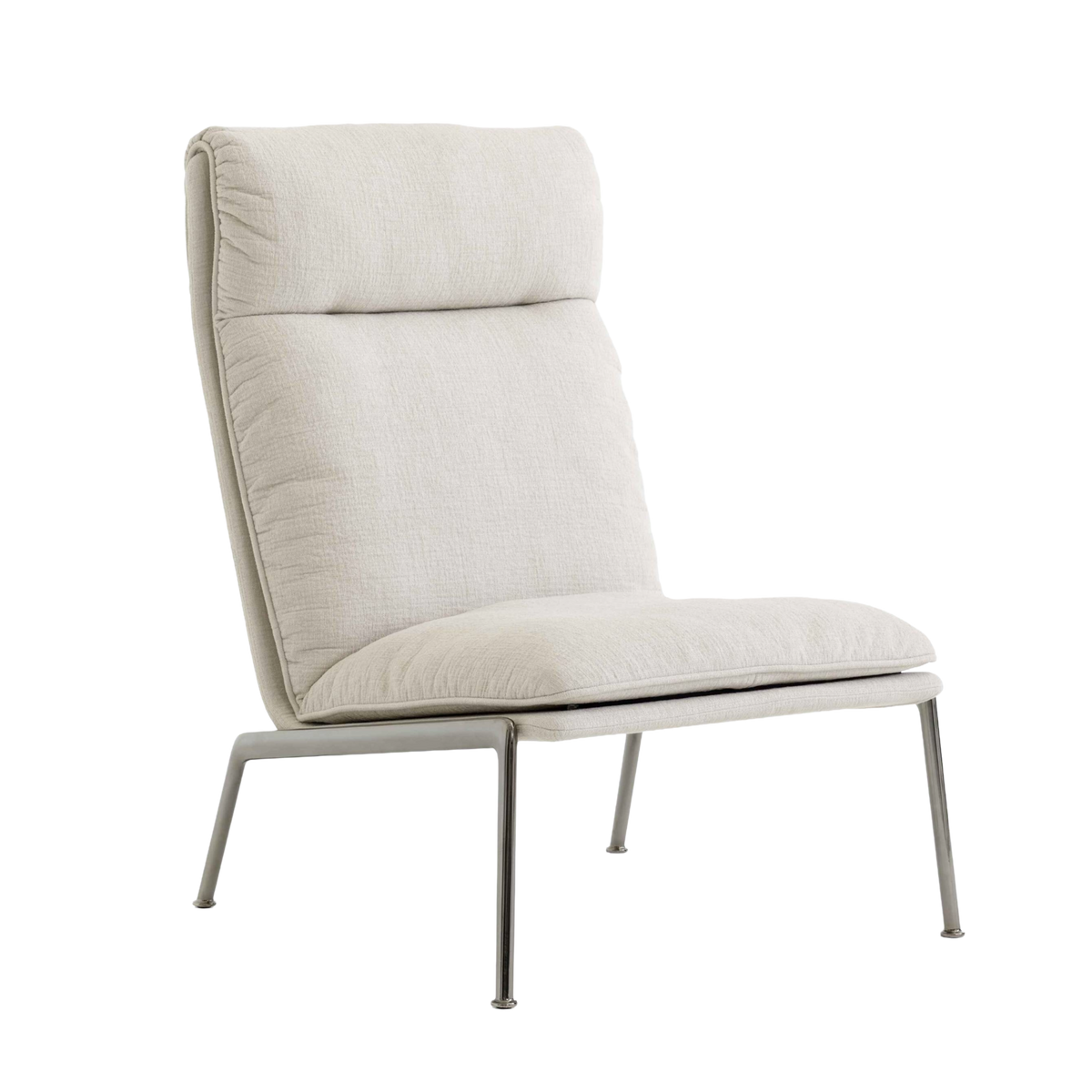 Fauteuil MUNO LN16 gestoffeerd met een donkere aluminium basis